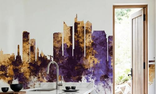 Manila Philippines Skyline Purple & Gold
