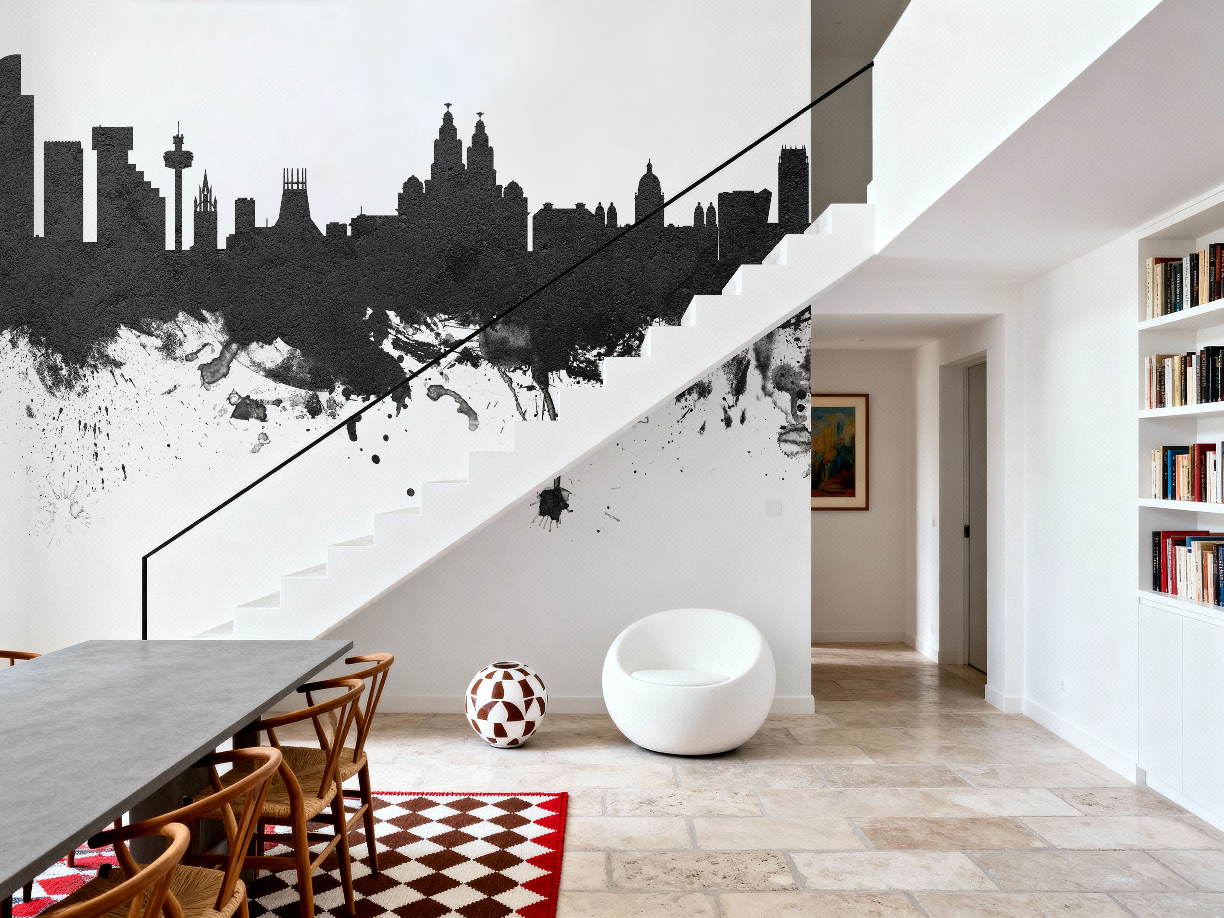 Liverpool England Skyline Black & White