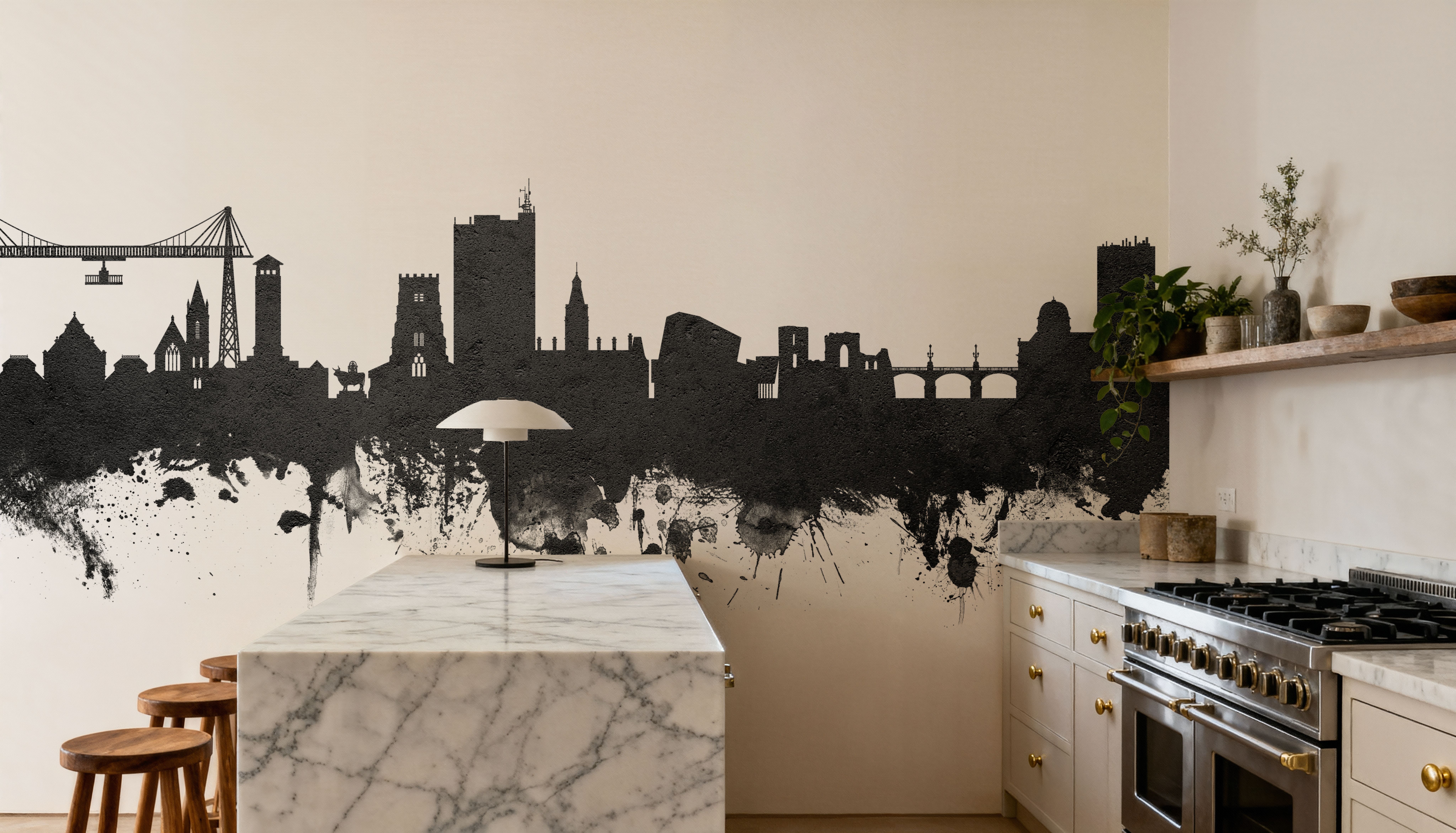 Newport Wales Skyline Black & White