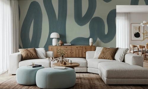Modern Abstract, Light Teal