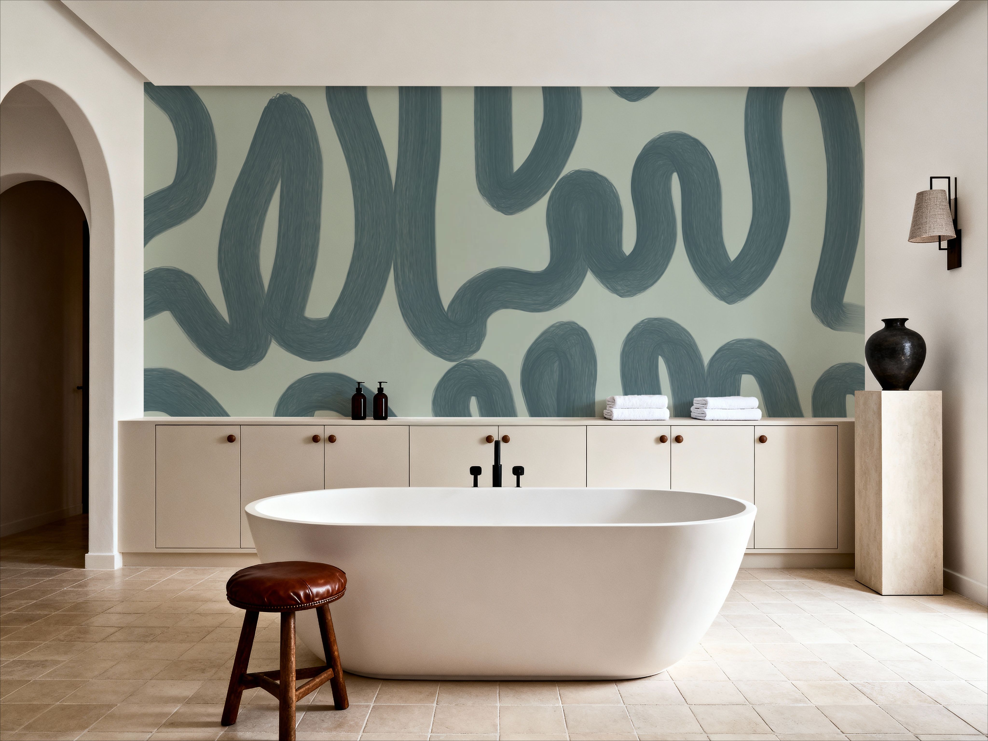 Modern Abstract, Light Teal