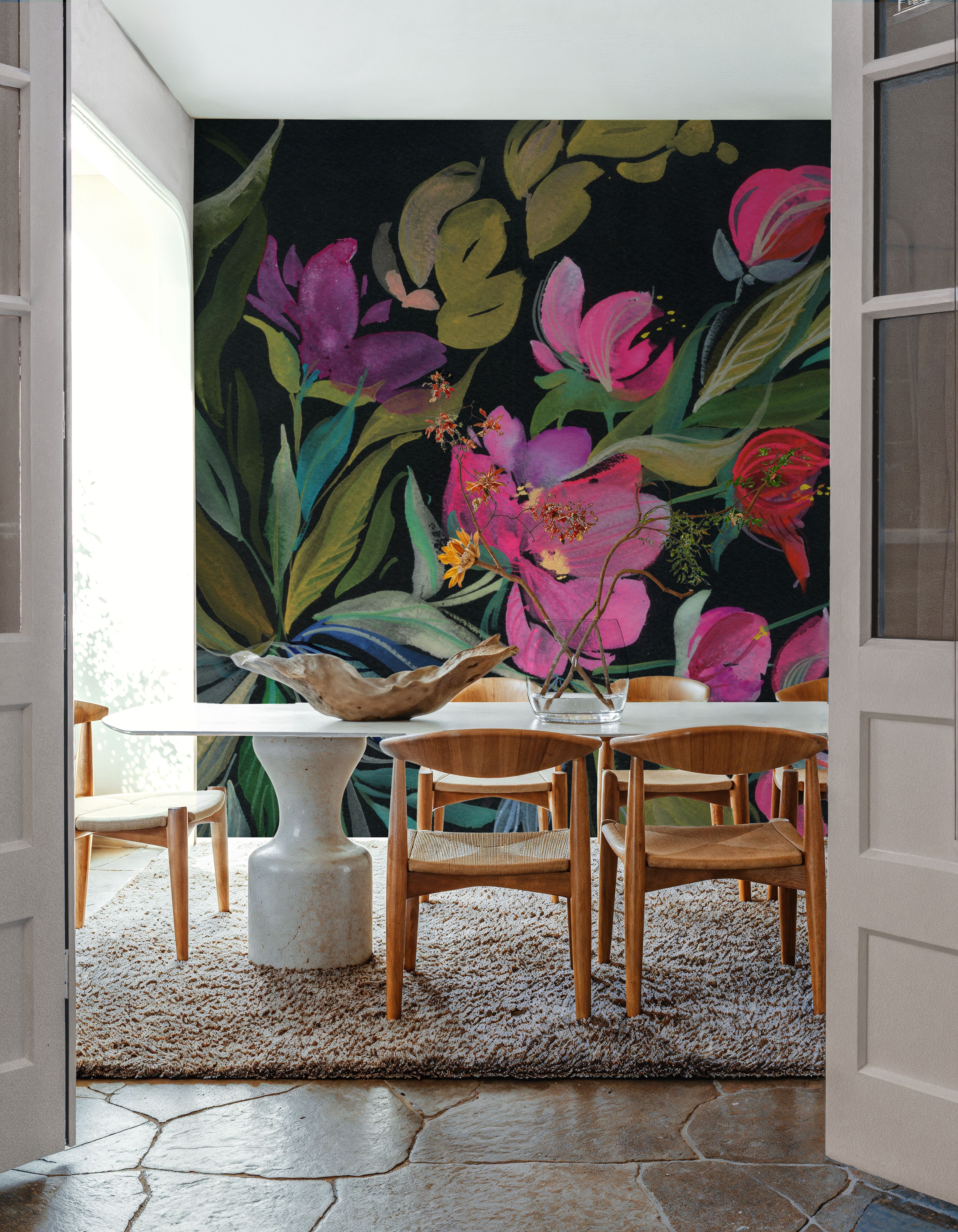 Fotomurale - Moody Jewels - Arte contemporanea Natura - Rosa - Salotti - Wallism Italia - Incollare al muro o Autoadesivo