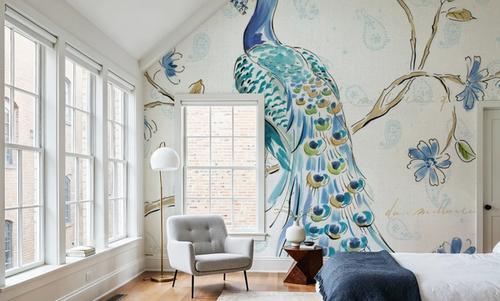 Peacock Allegory I White