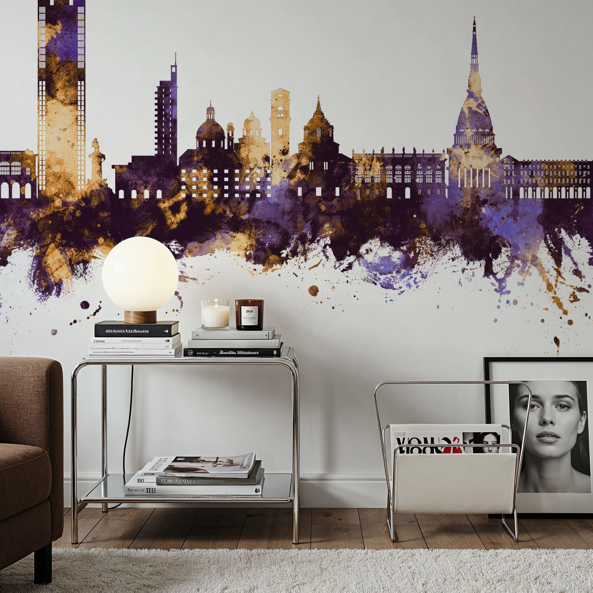 Turin Italy Purple & Gold