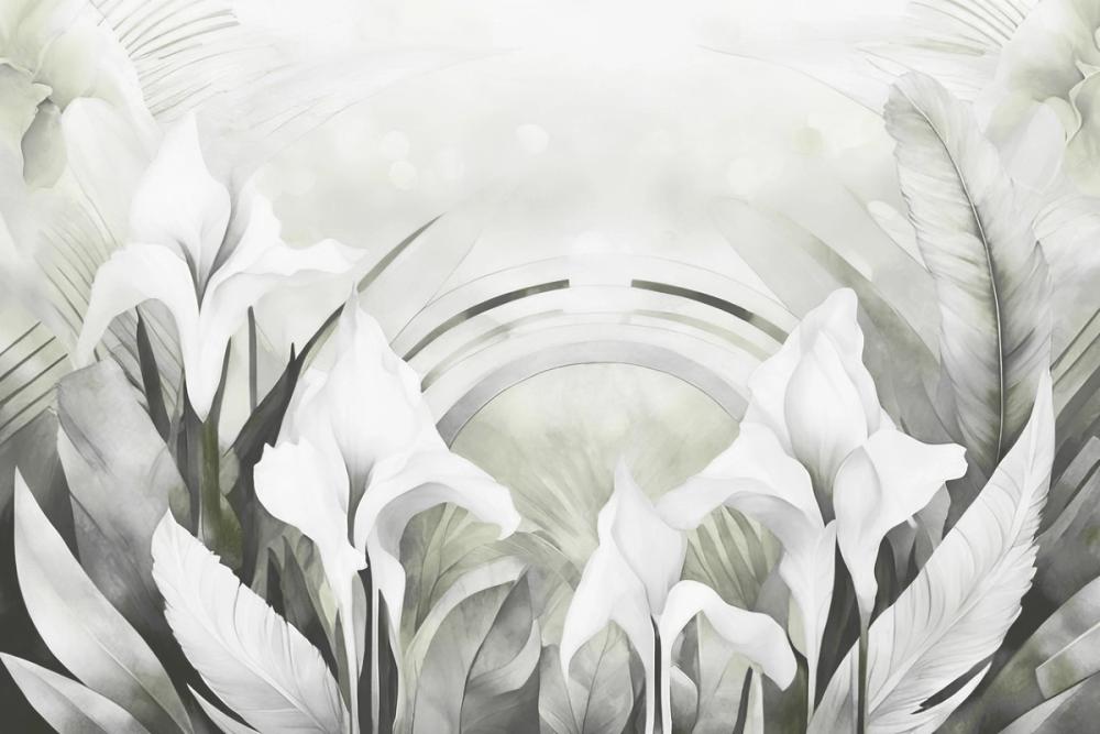 Irises and Feathers Yellow