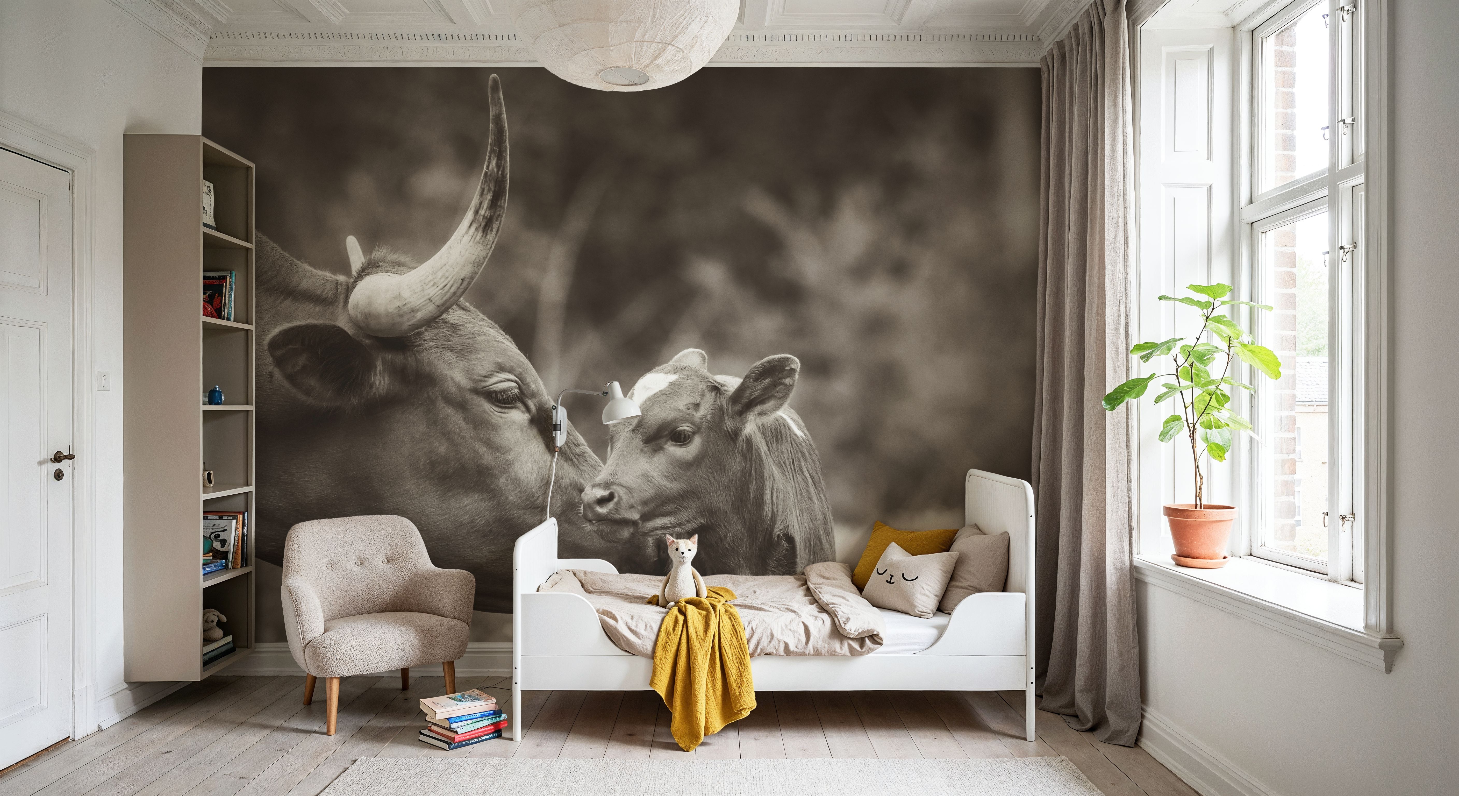 Longhorn Pairing Sepia, Papier peint