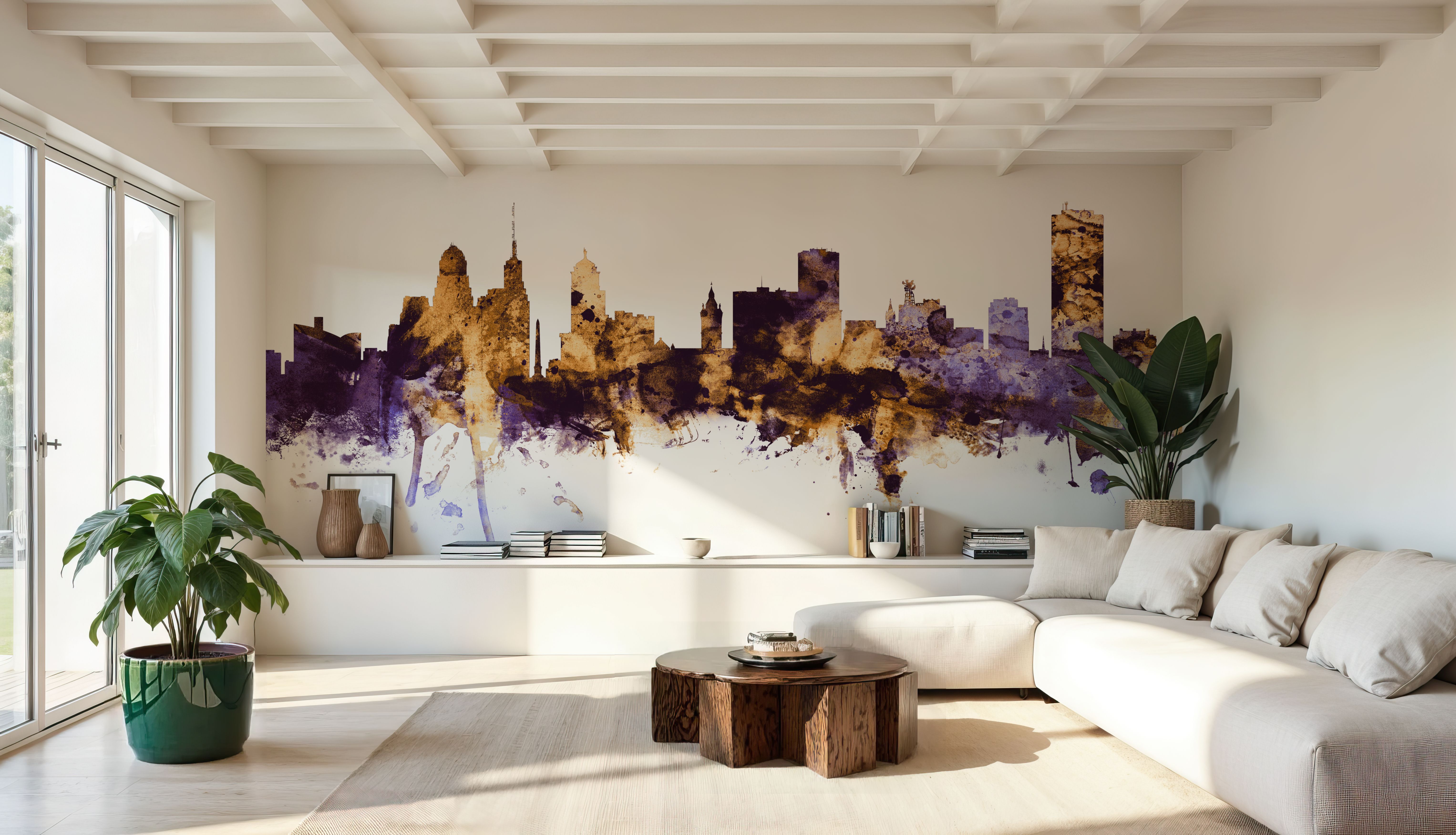 Buffalo New York Skyline Purple & Gold