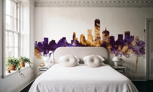 Dallas Skyline Purple & Gold