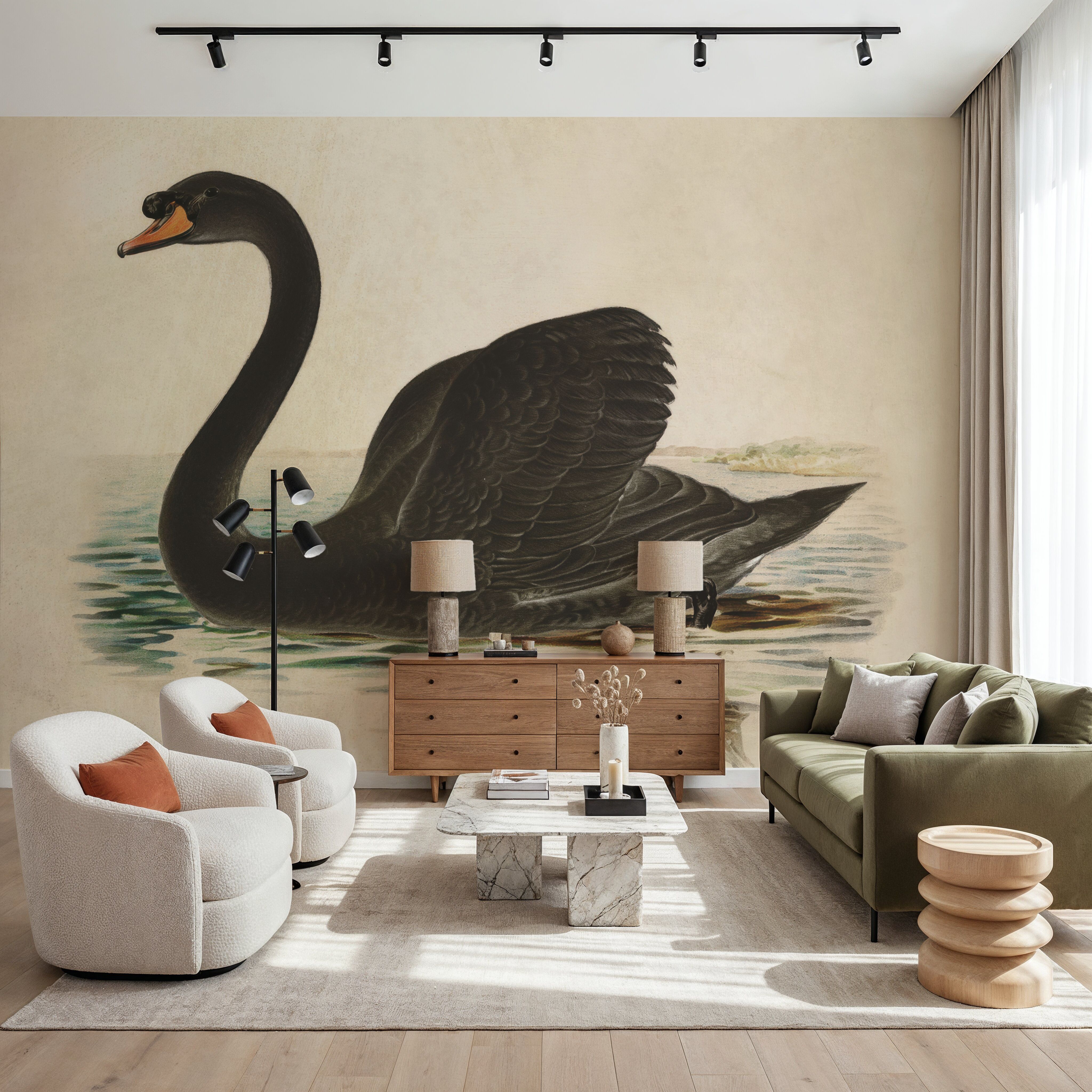 Antique Black Swan