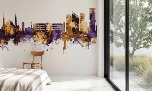 Beirut Lebanon Skyline Purple & Gold