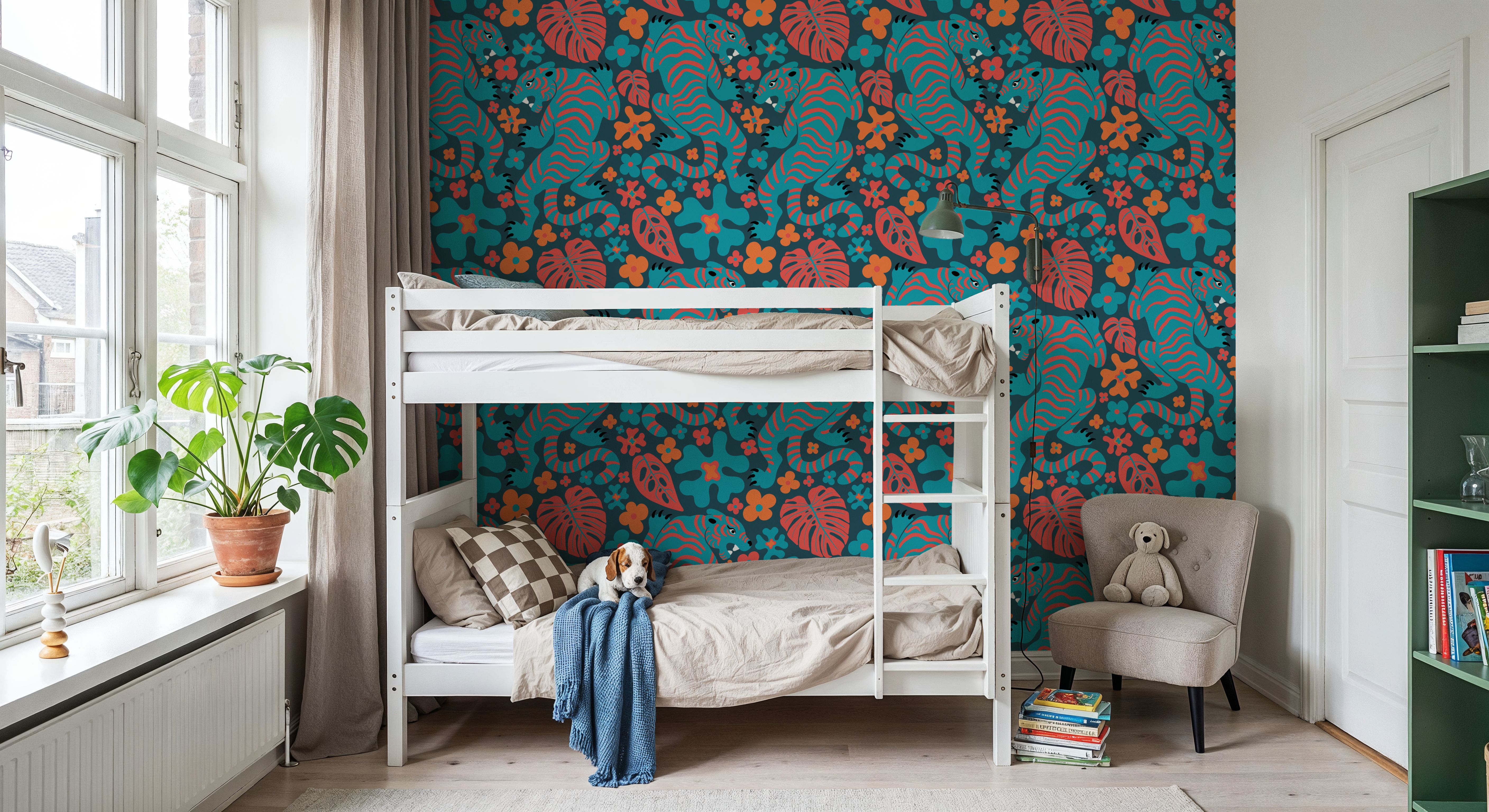 Otomi Cool Tigers, Coral & Teal