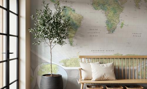 World Map Atlas Green