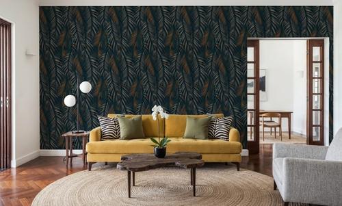 Swaying Palm Leaves, Teal
