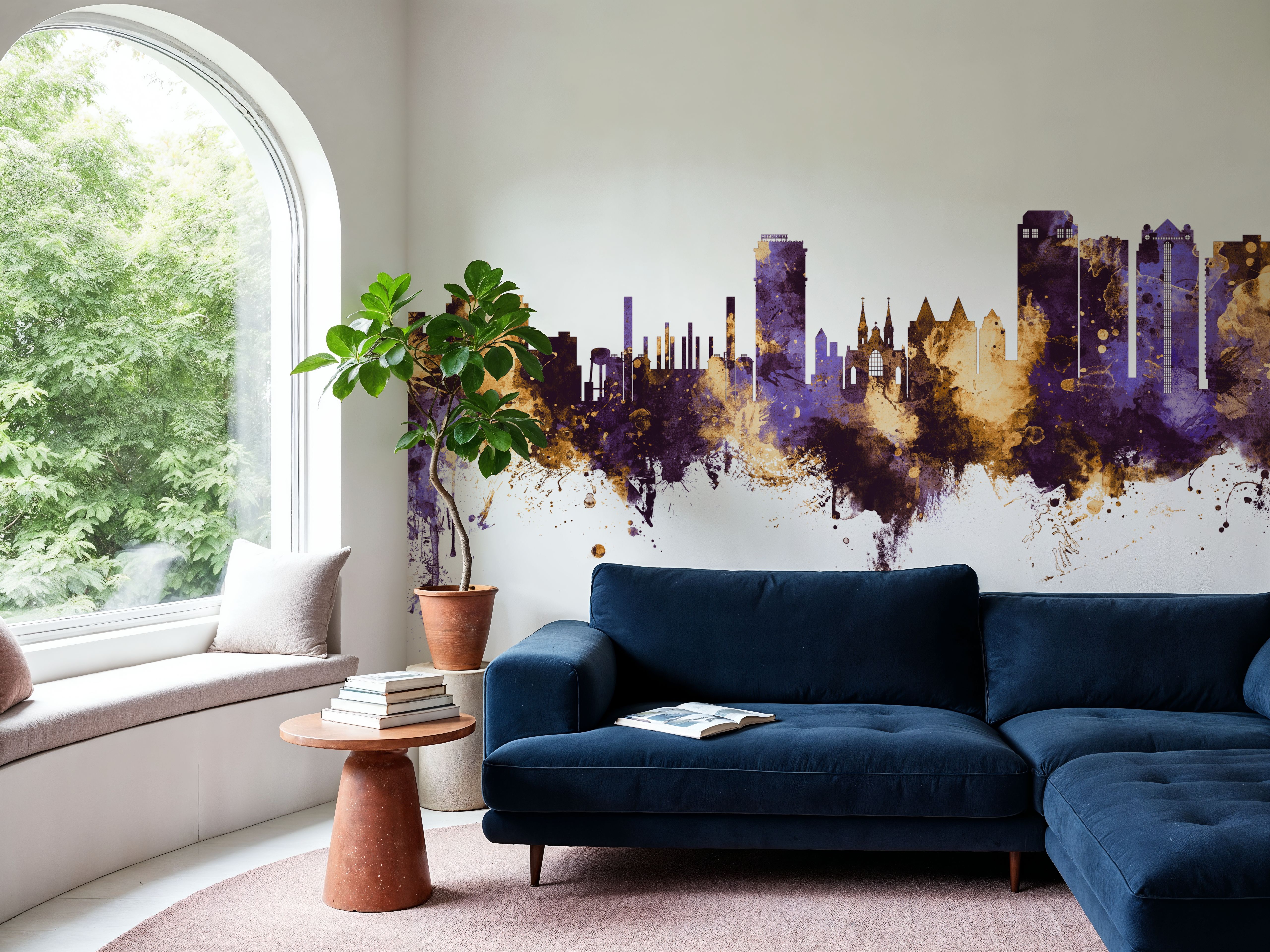 Birmingham Alabama Skyline Purple & Gold