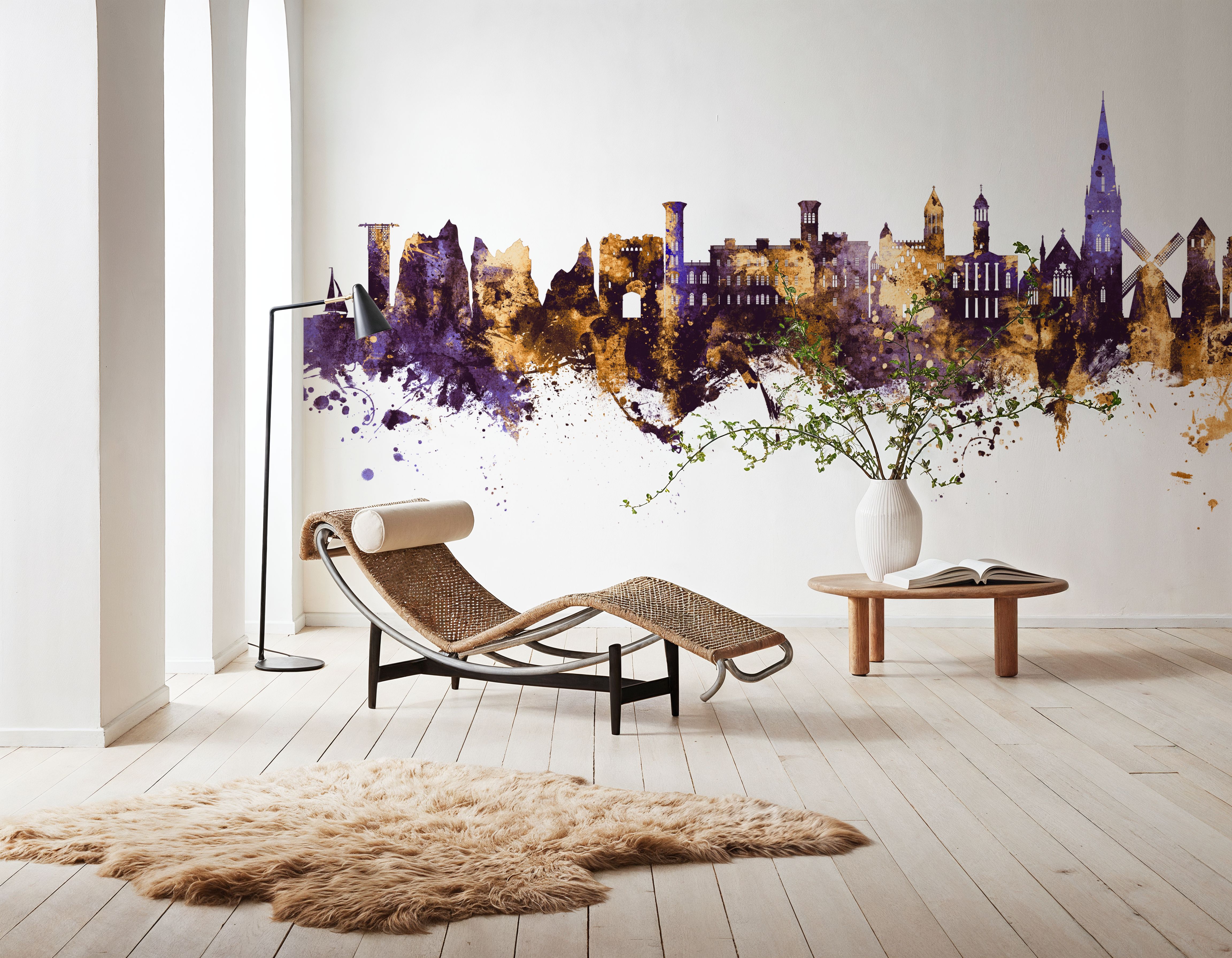 Isle of Wight England Skyline Purple & Gold