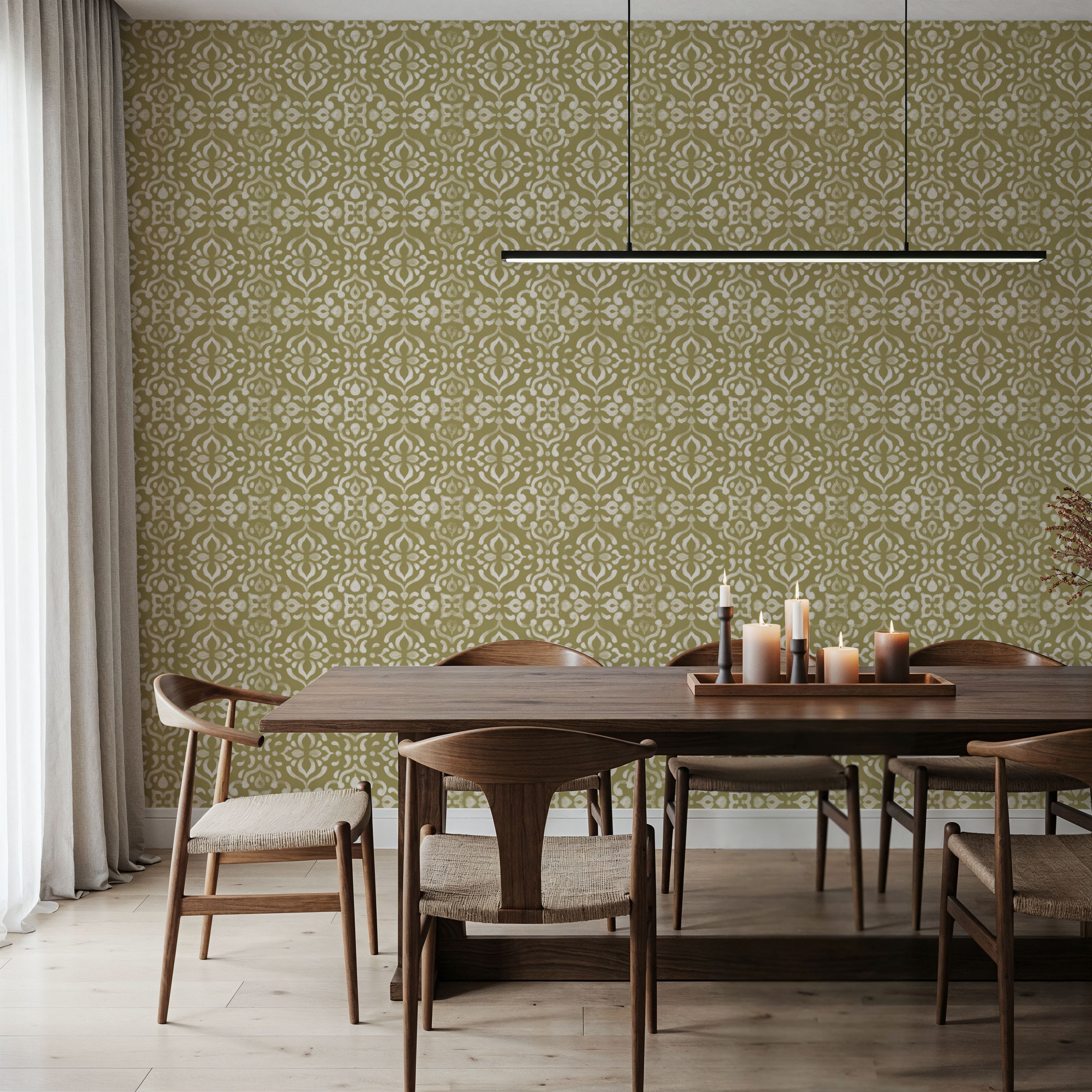 Spicy Petals Green, Wallpaper