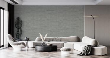 Faux Grasscloth with Visible Seams, Stone Grey