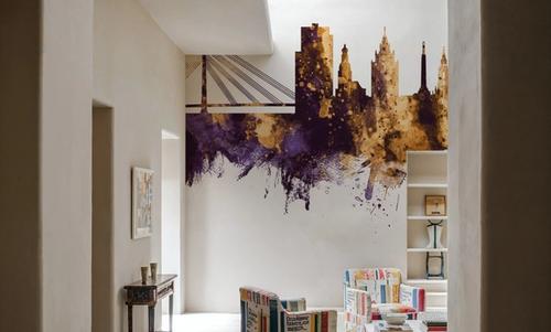 Riga Latvia Skyline Purple & Gold