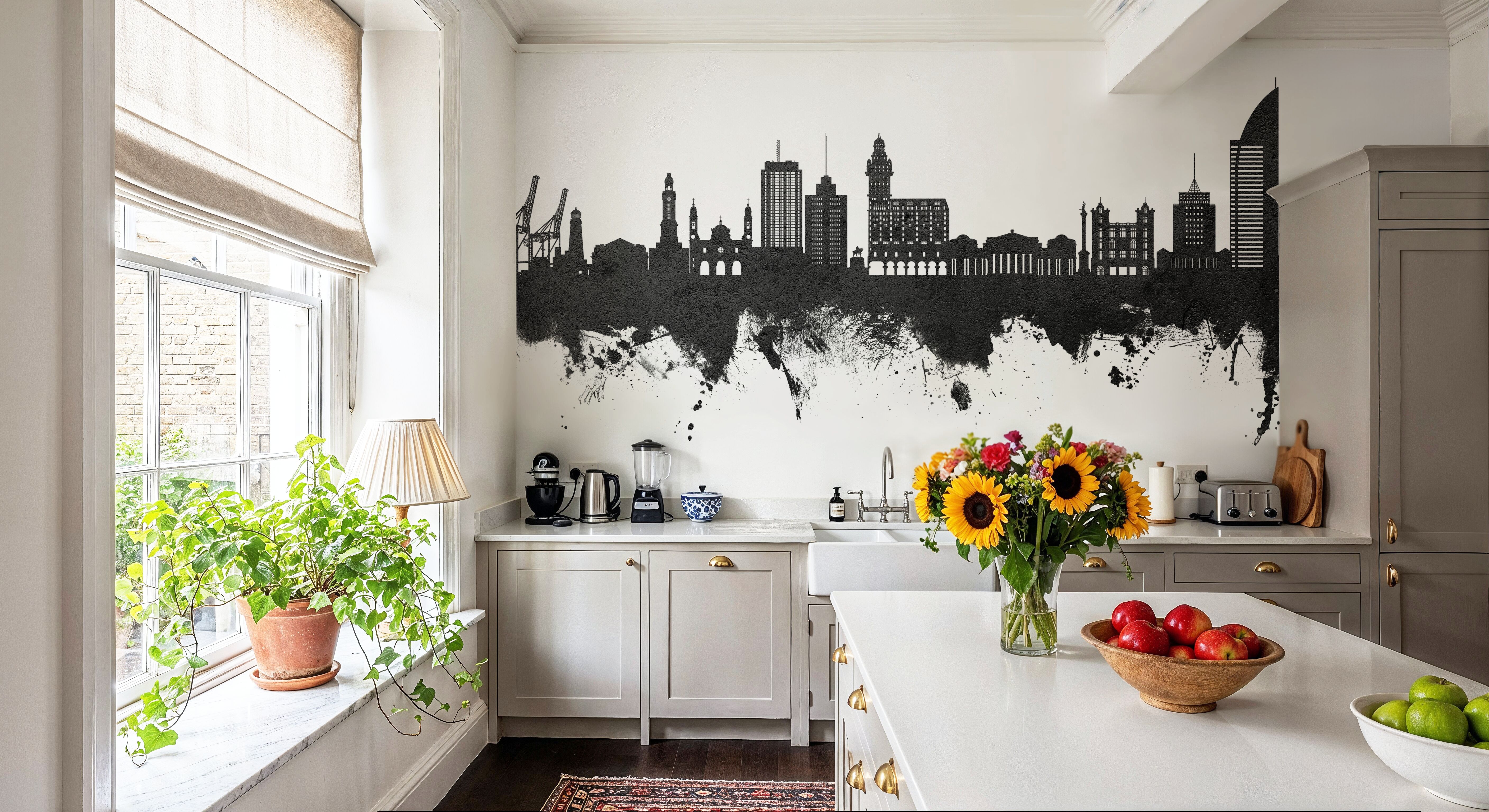 Montevideo Uruguay Skyline Black & White