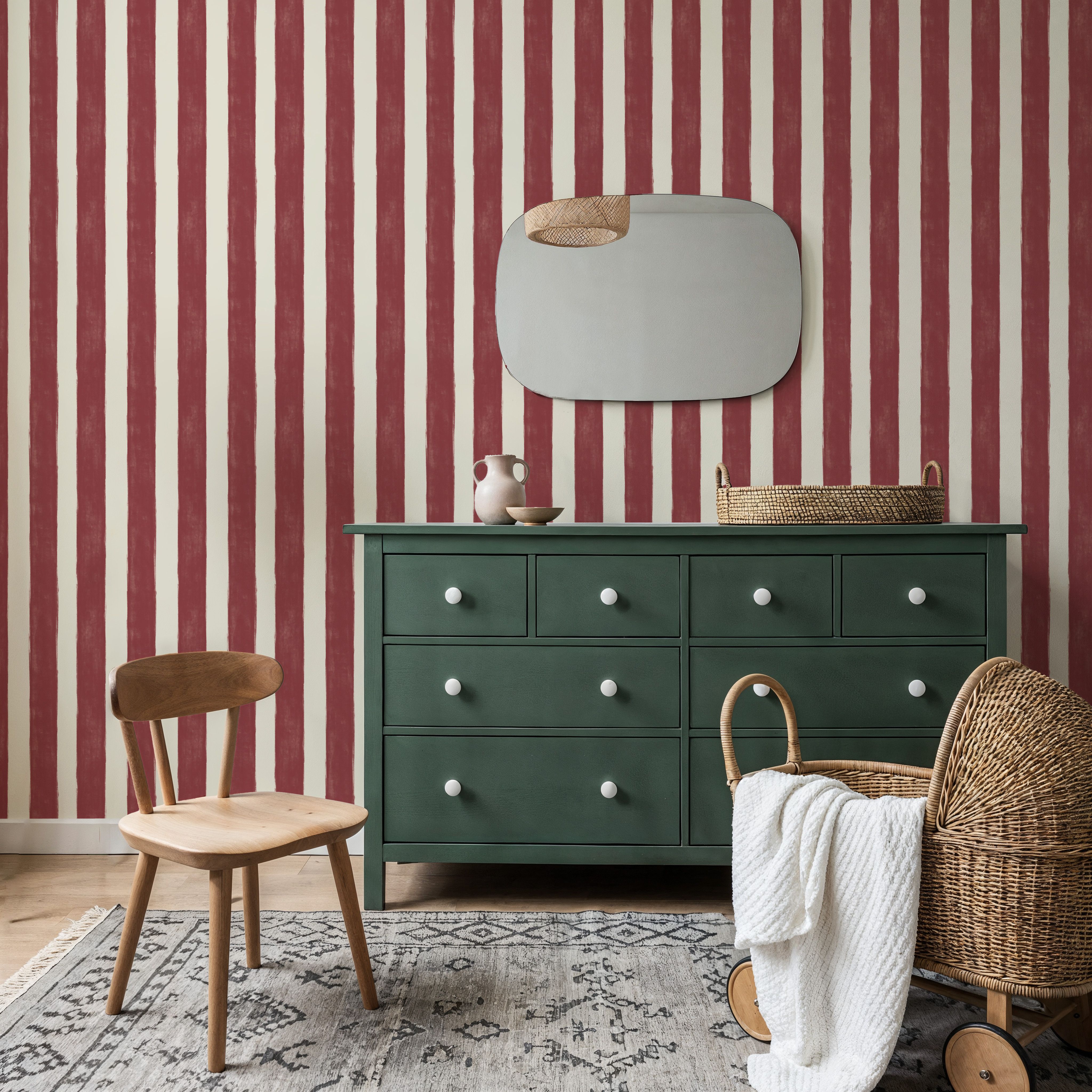 Sino Vertical Lines, Red, Tapeta