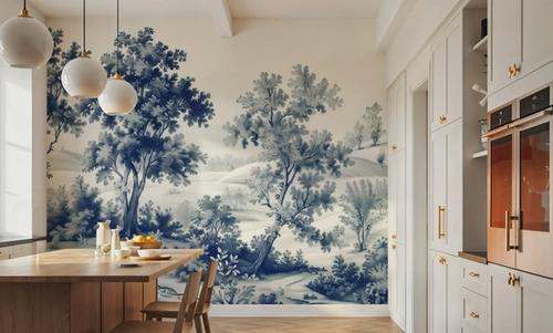Pastoral Toile, Royal Blue