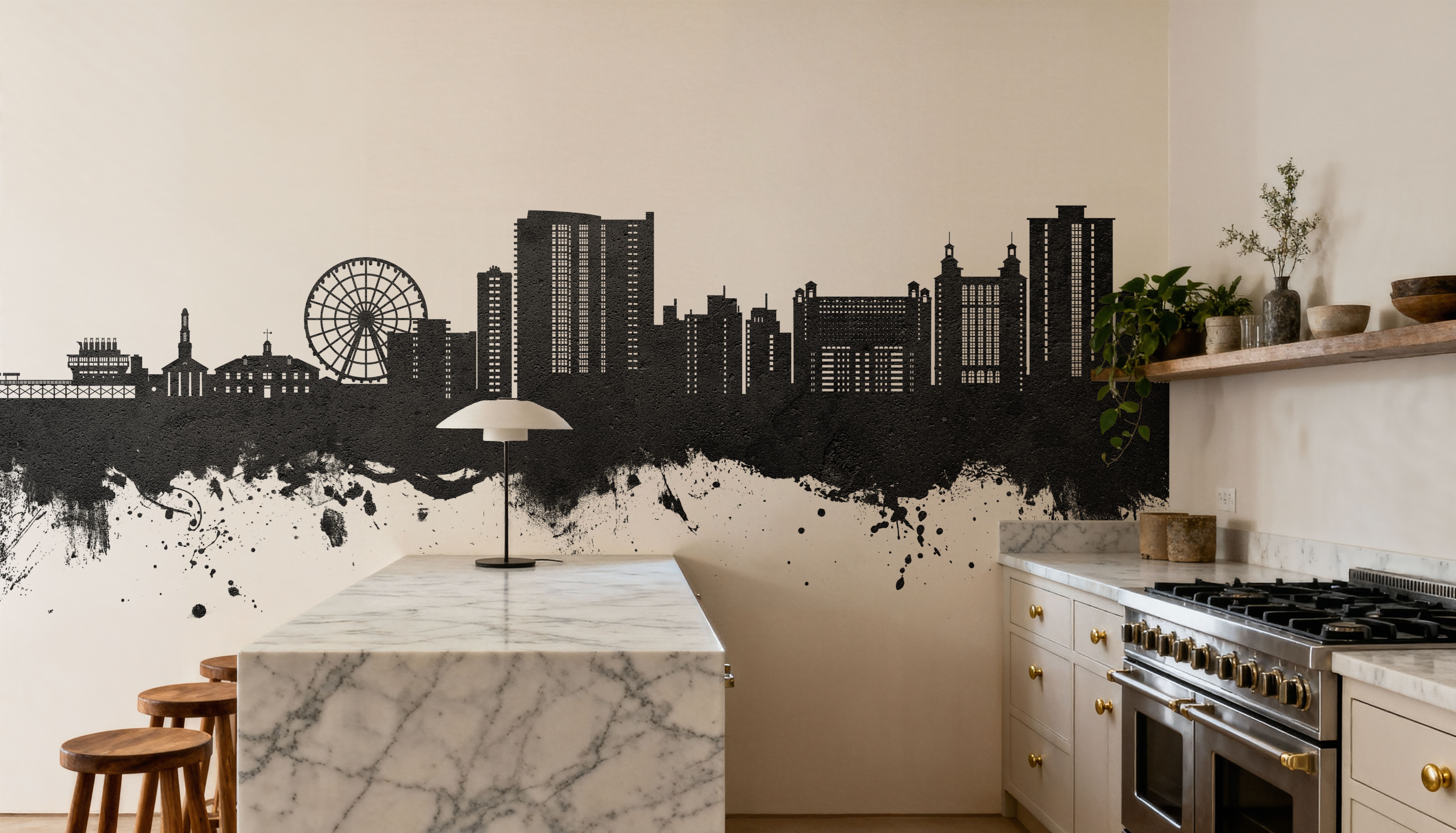 Myrtle Beach South Carolina Skyline Black & White