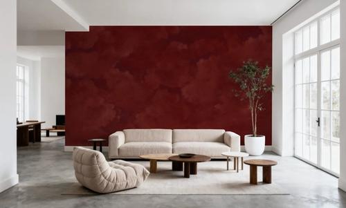 Painted Dreamy Clouds, Cherry Red