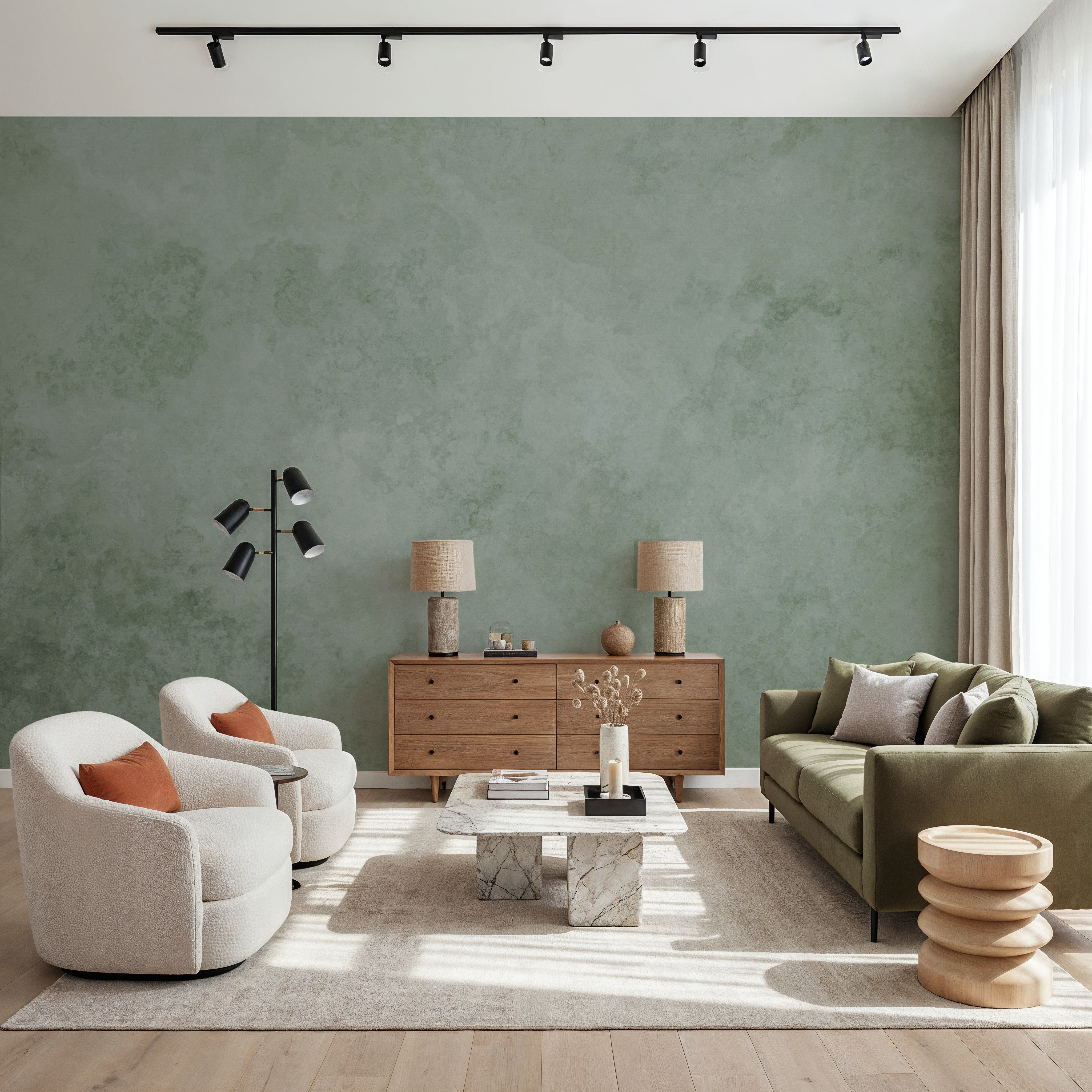Subtle Plaster Wall, Light Green