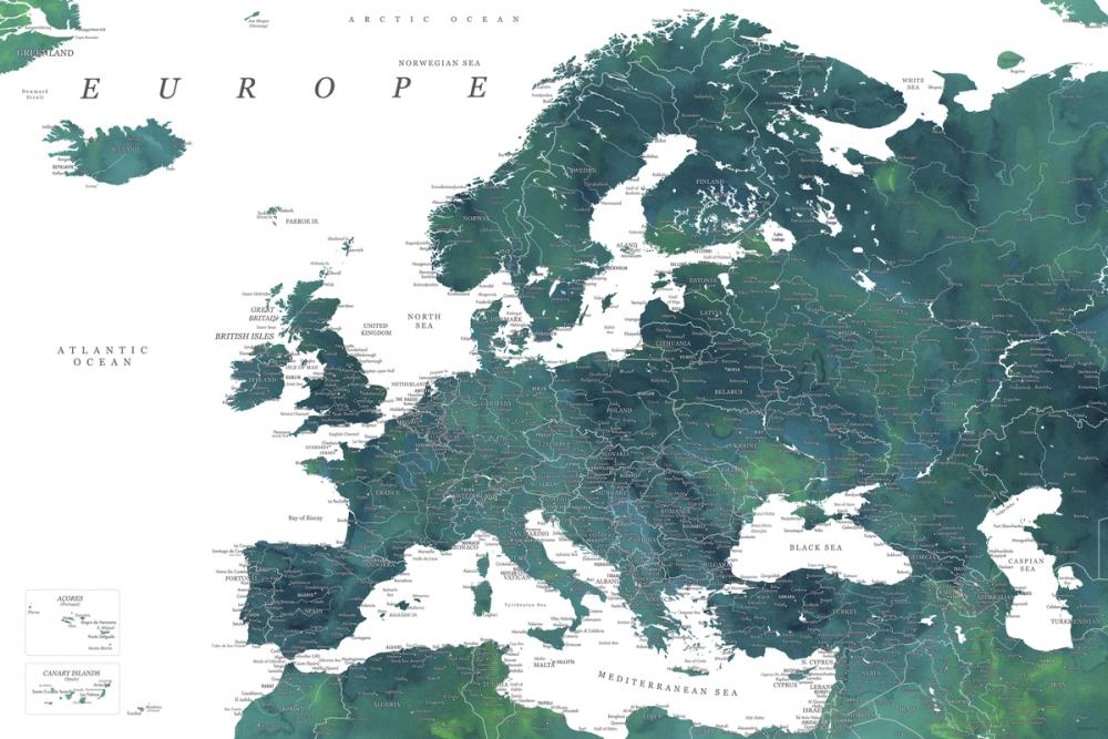 Europe Map Detailed - Nyla