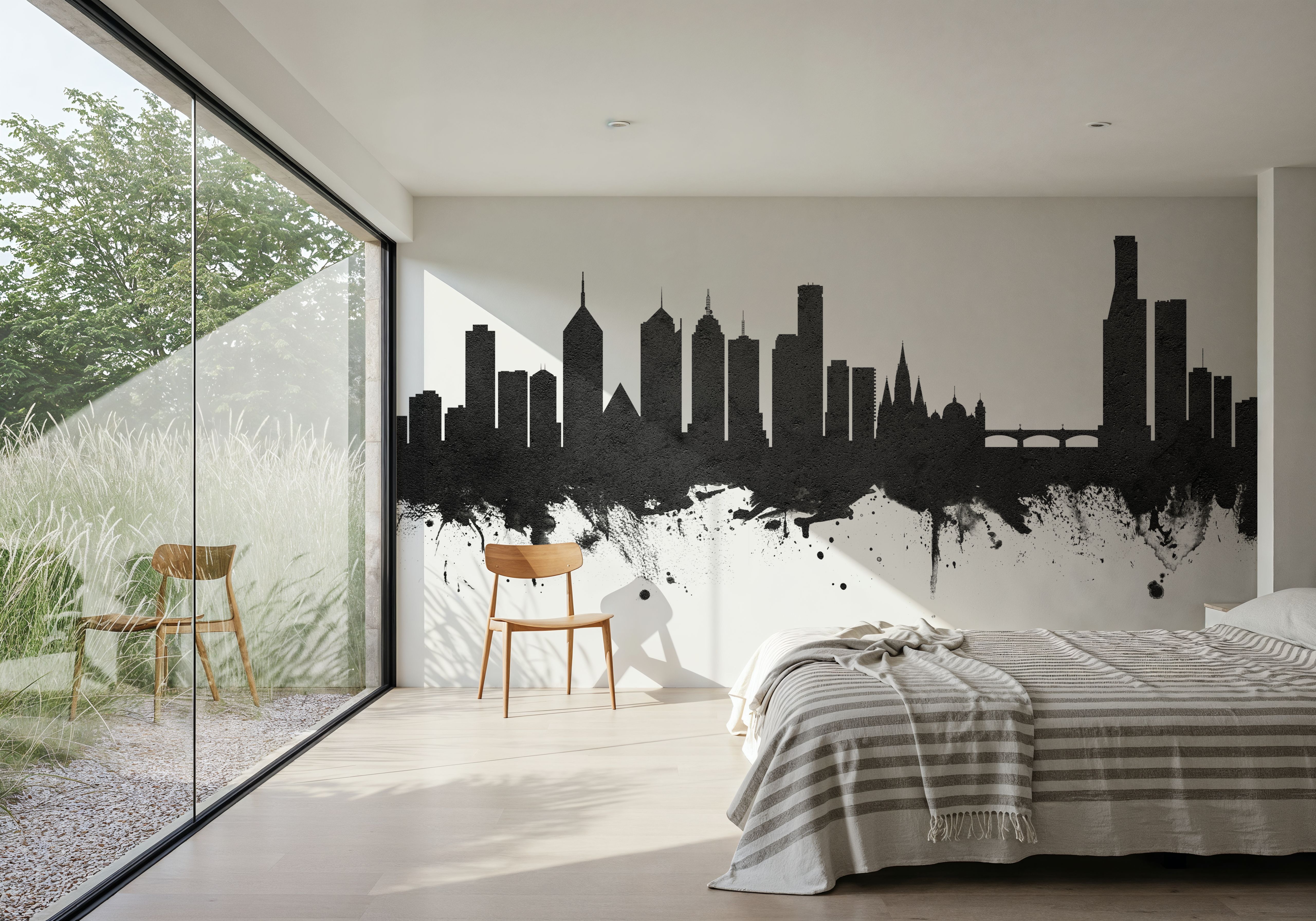 Melbourne Australia Skyline Black & White