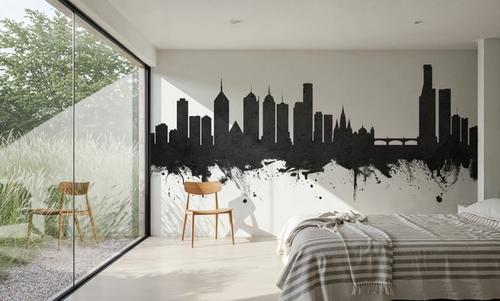 Melbourne Australia Skyline Black & White