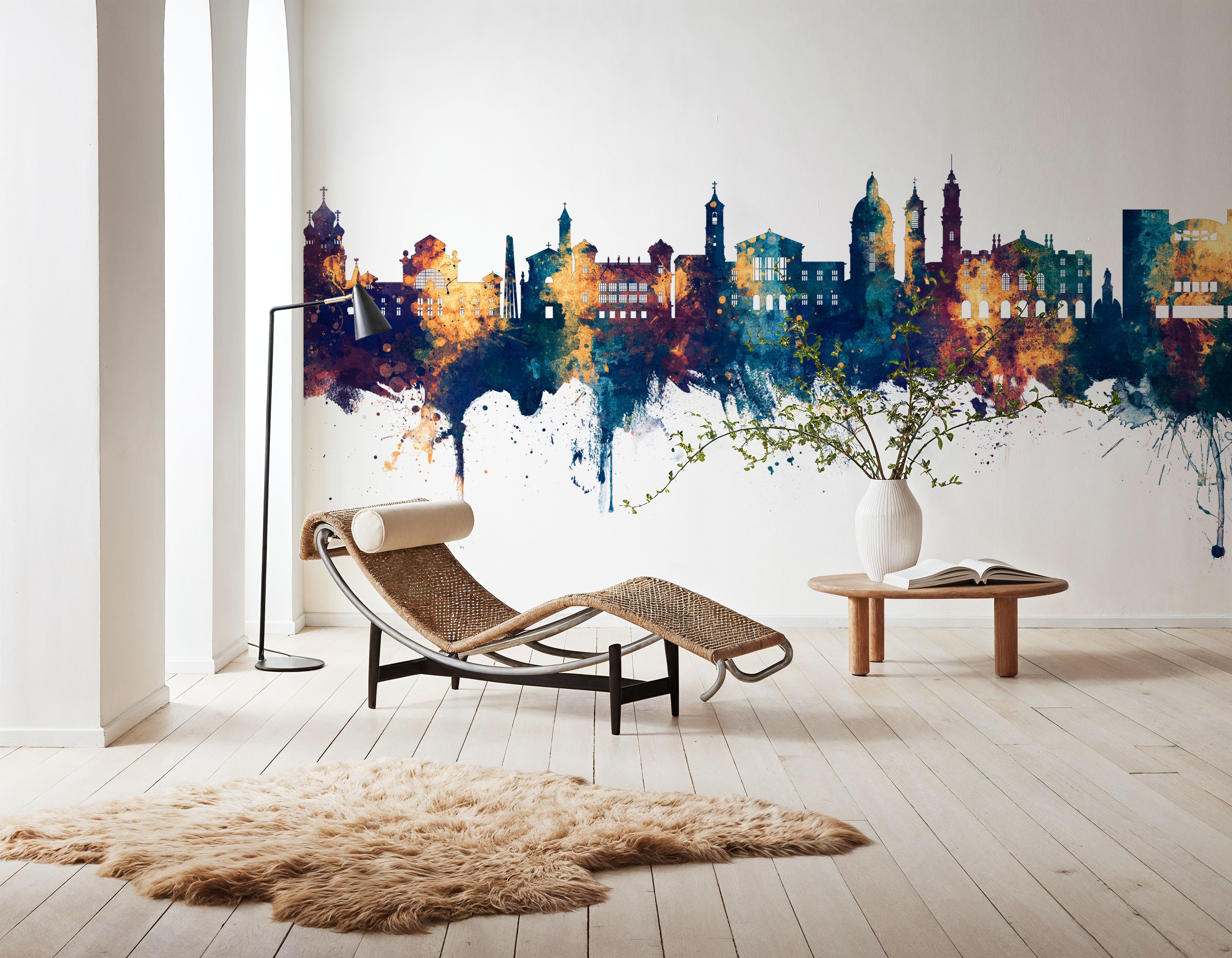 Nice France Skyline Blue & Bronze