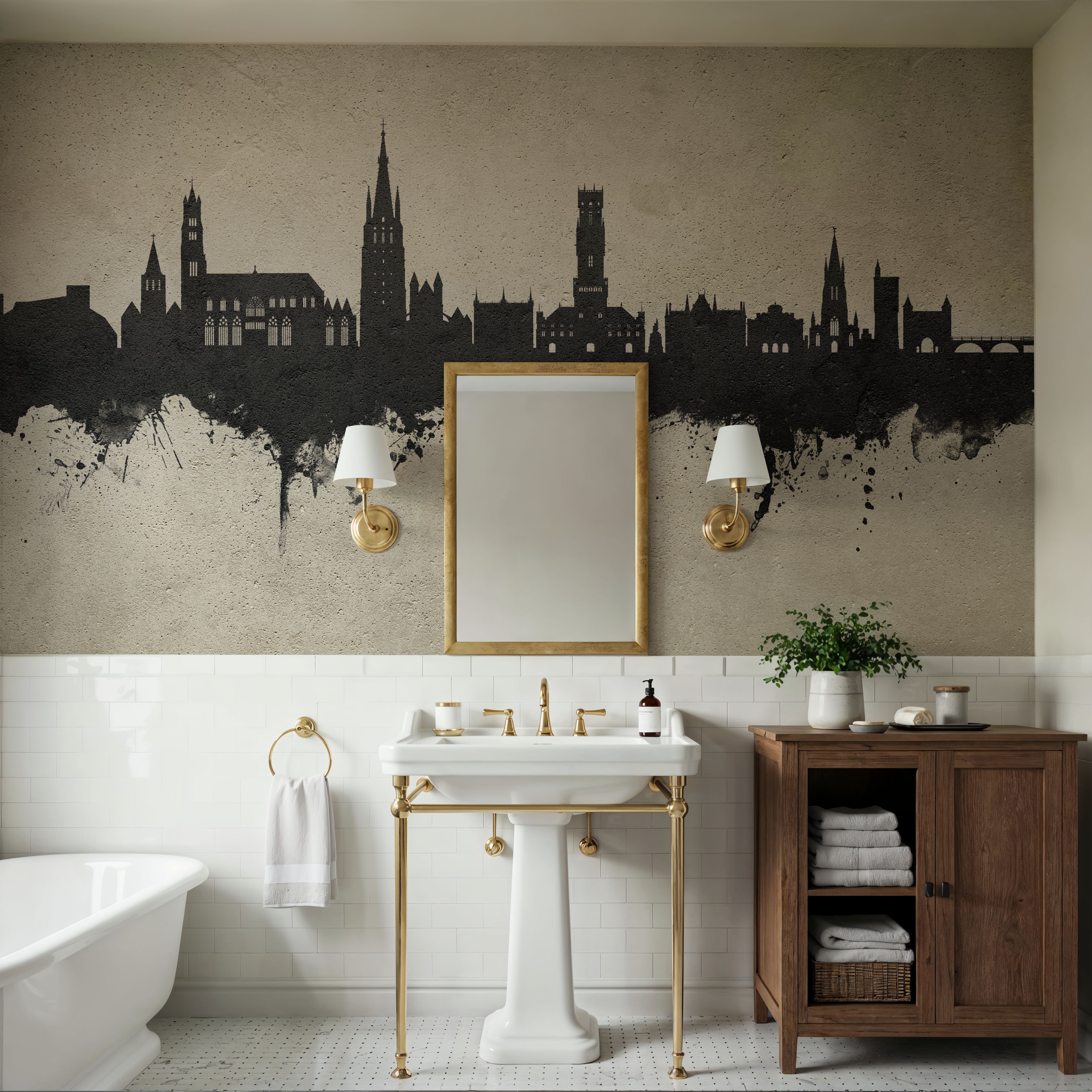 Bruges Belgium Skyline Concrete