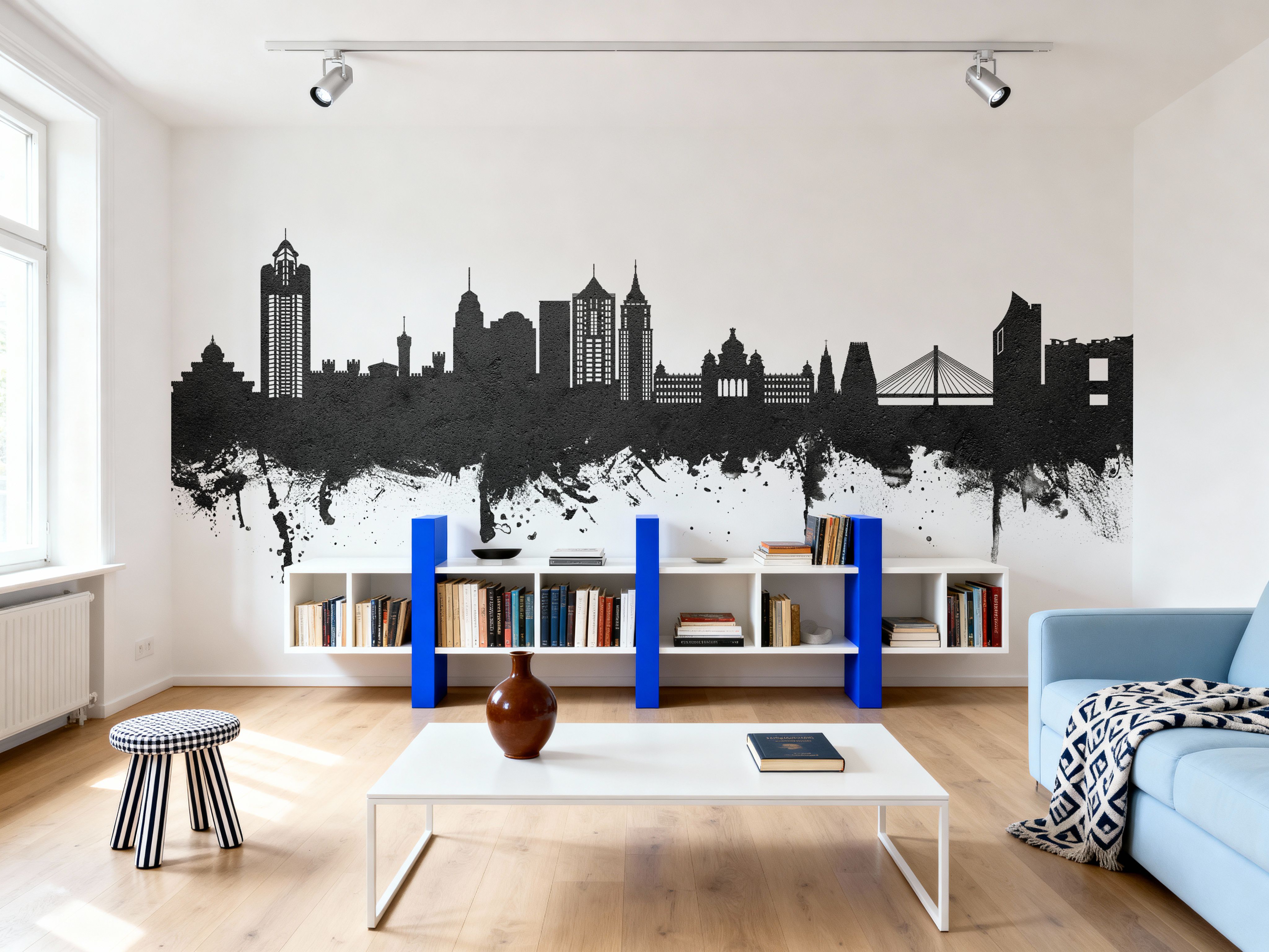 Bengaluru India Skyline Black & White