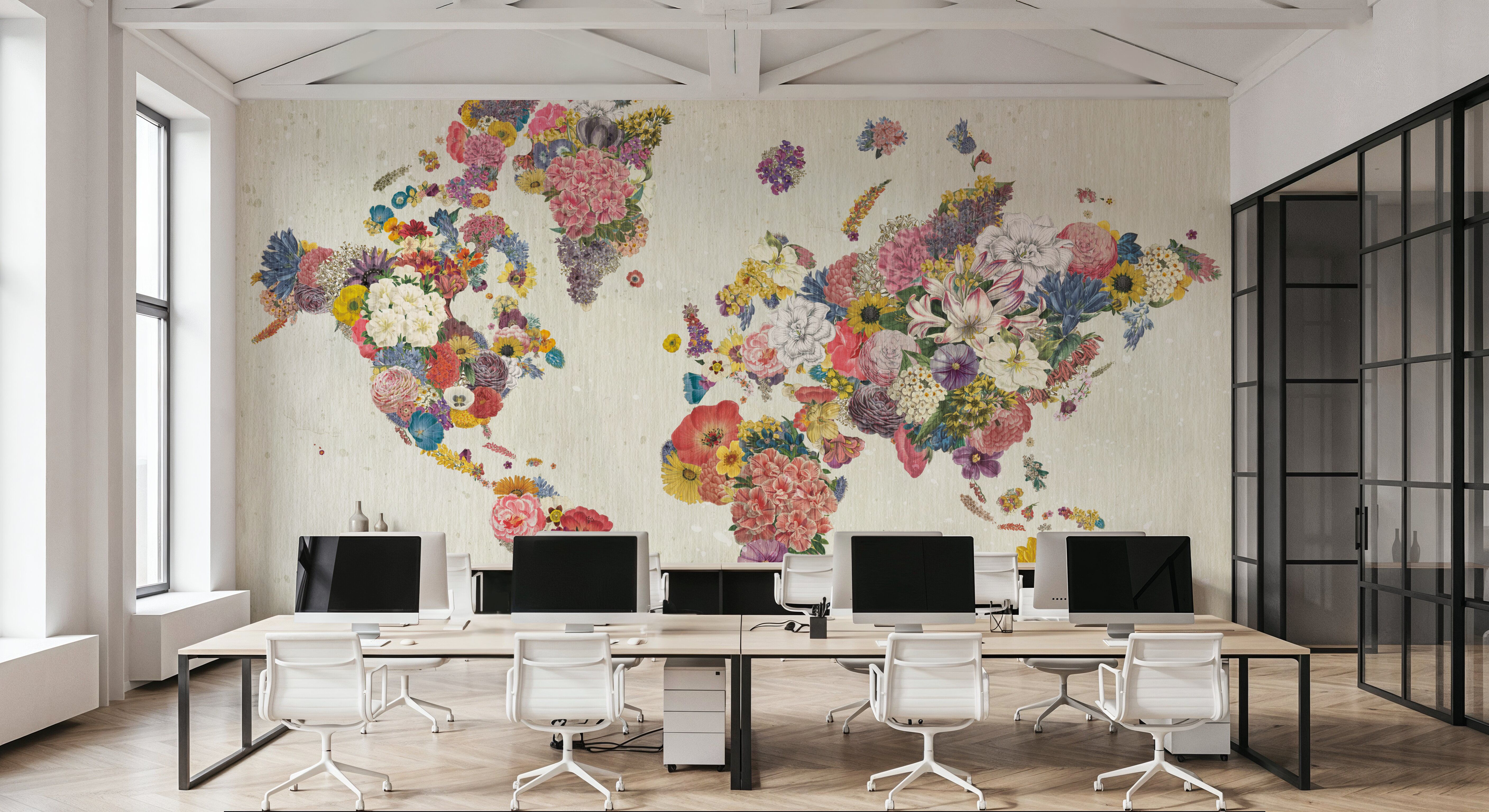 Botanical Floral Map Light