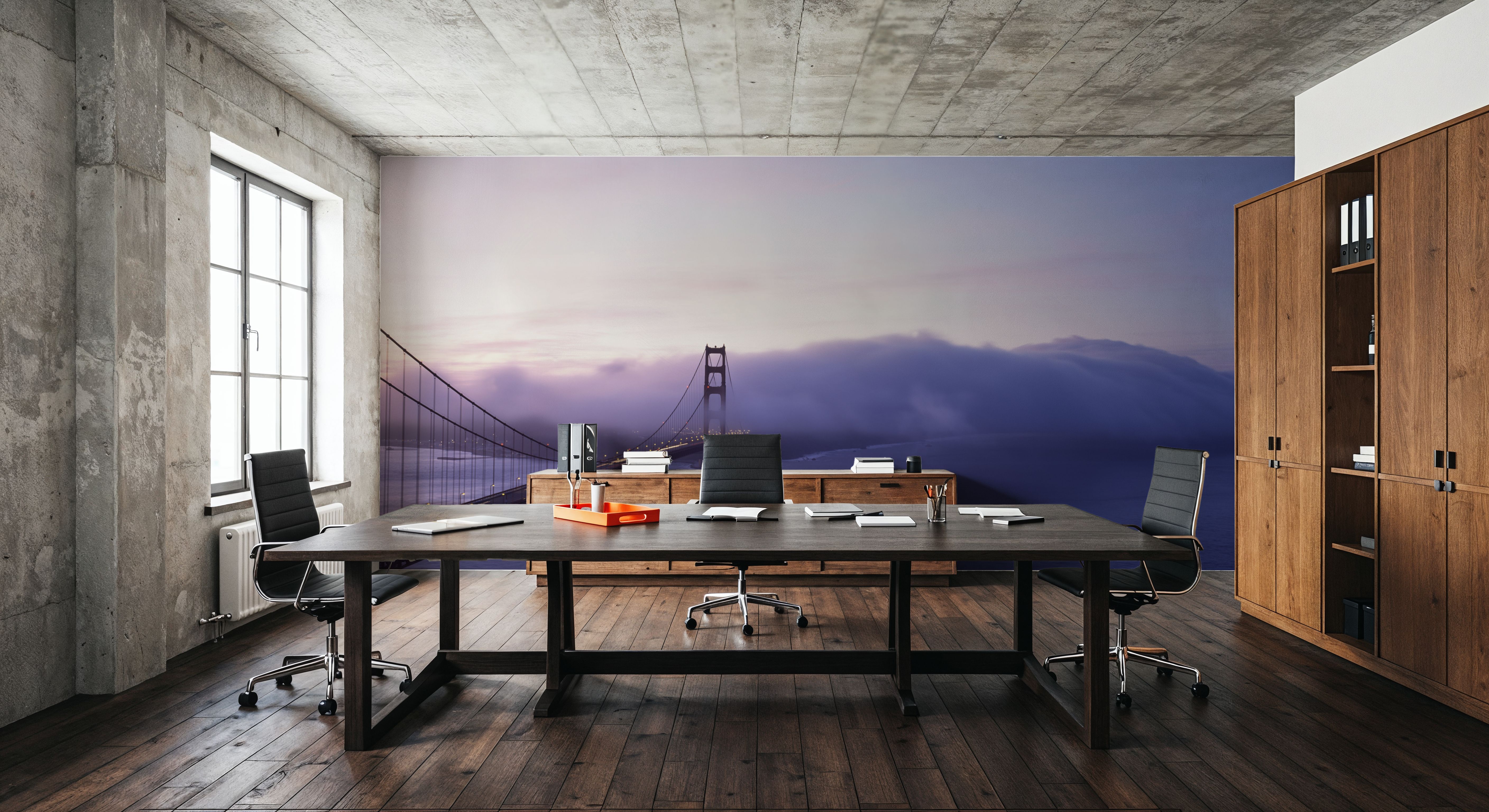 Misty Bridge Dawn, Wallpaper