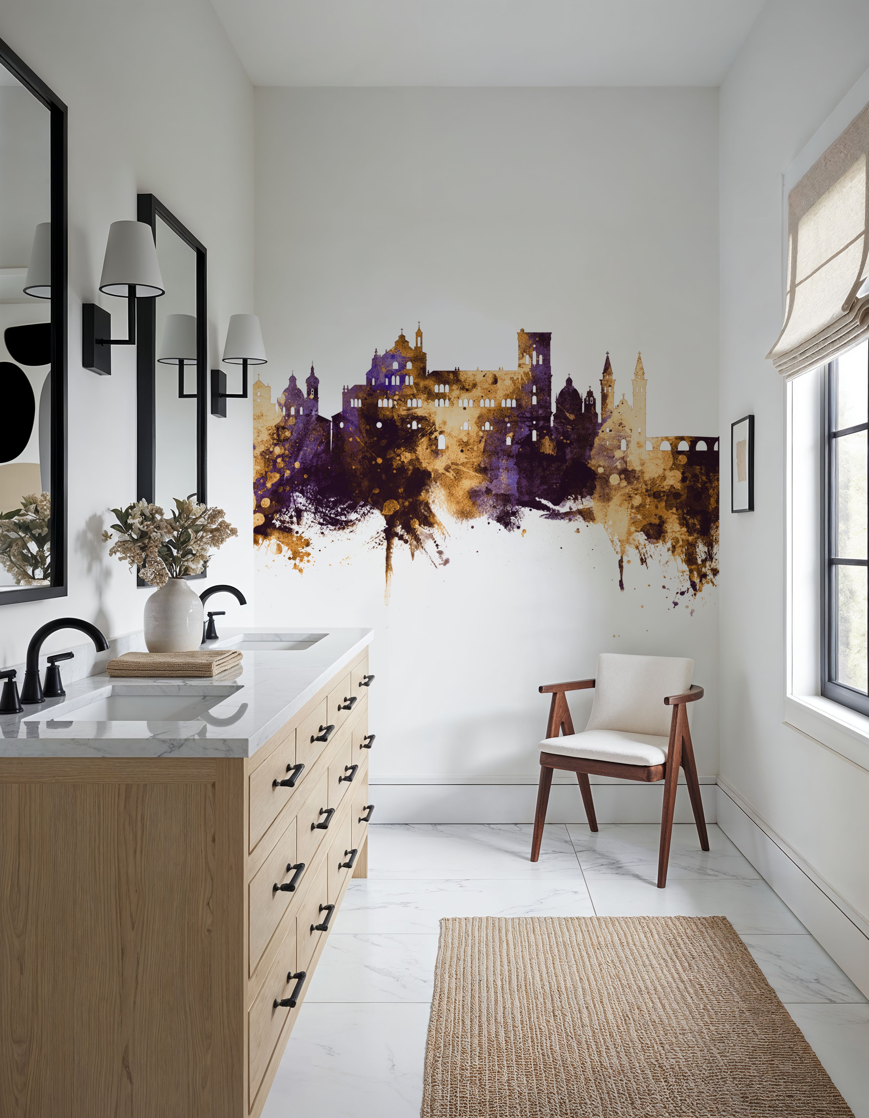 Granada Spain Skyline Purple & Gold