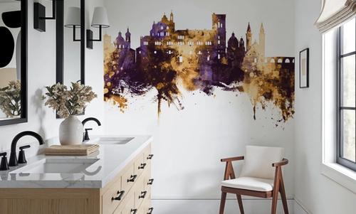 Granada Spain Skyline Purple & Gold