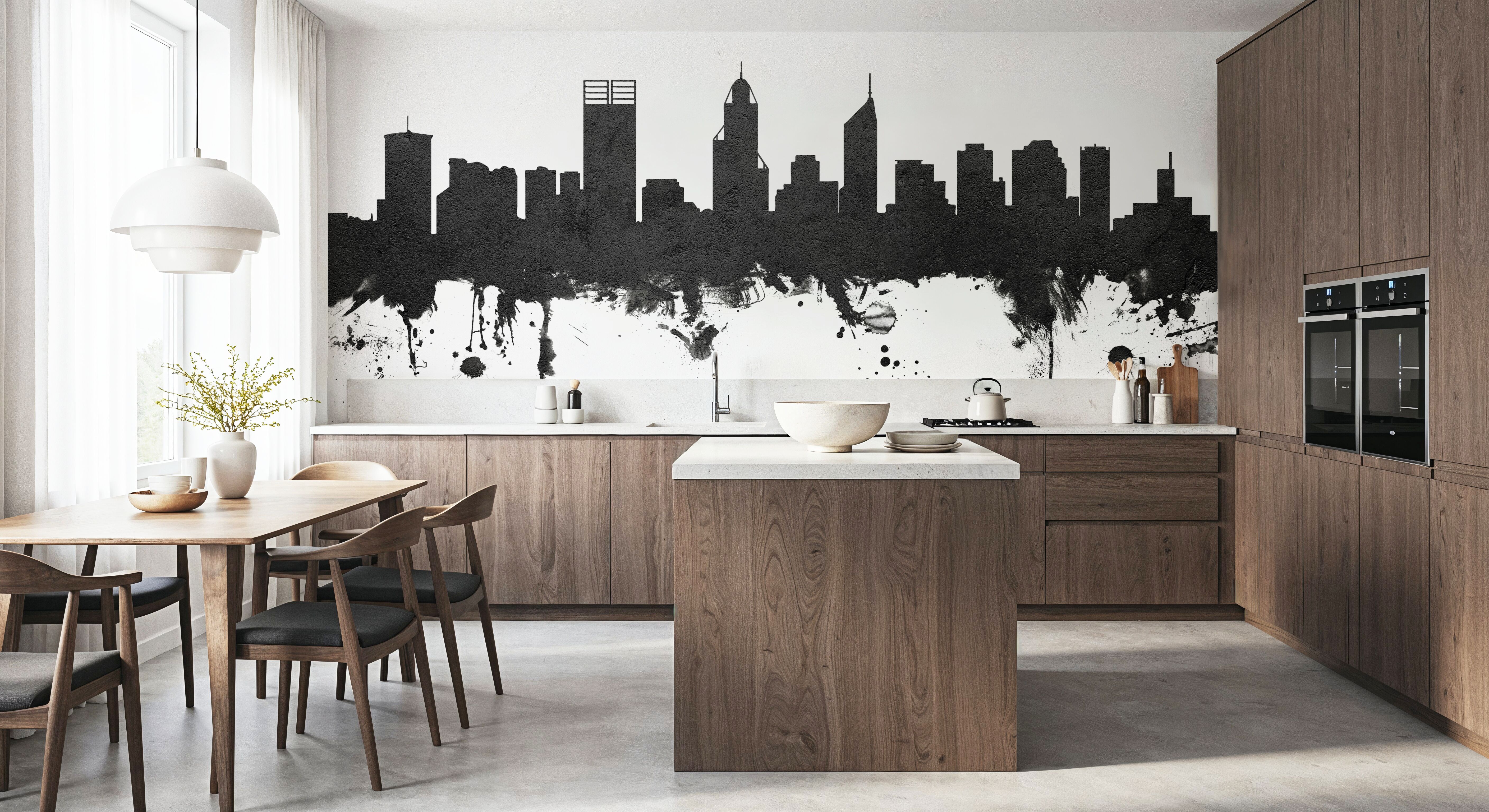 Perth Australia Skyline Black & White, Wallpaper