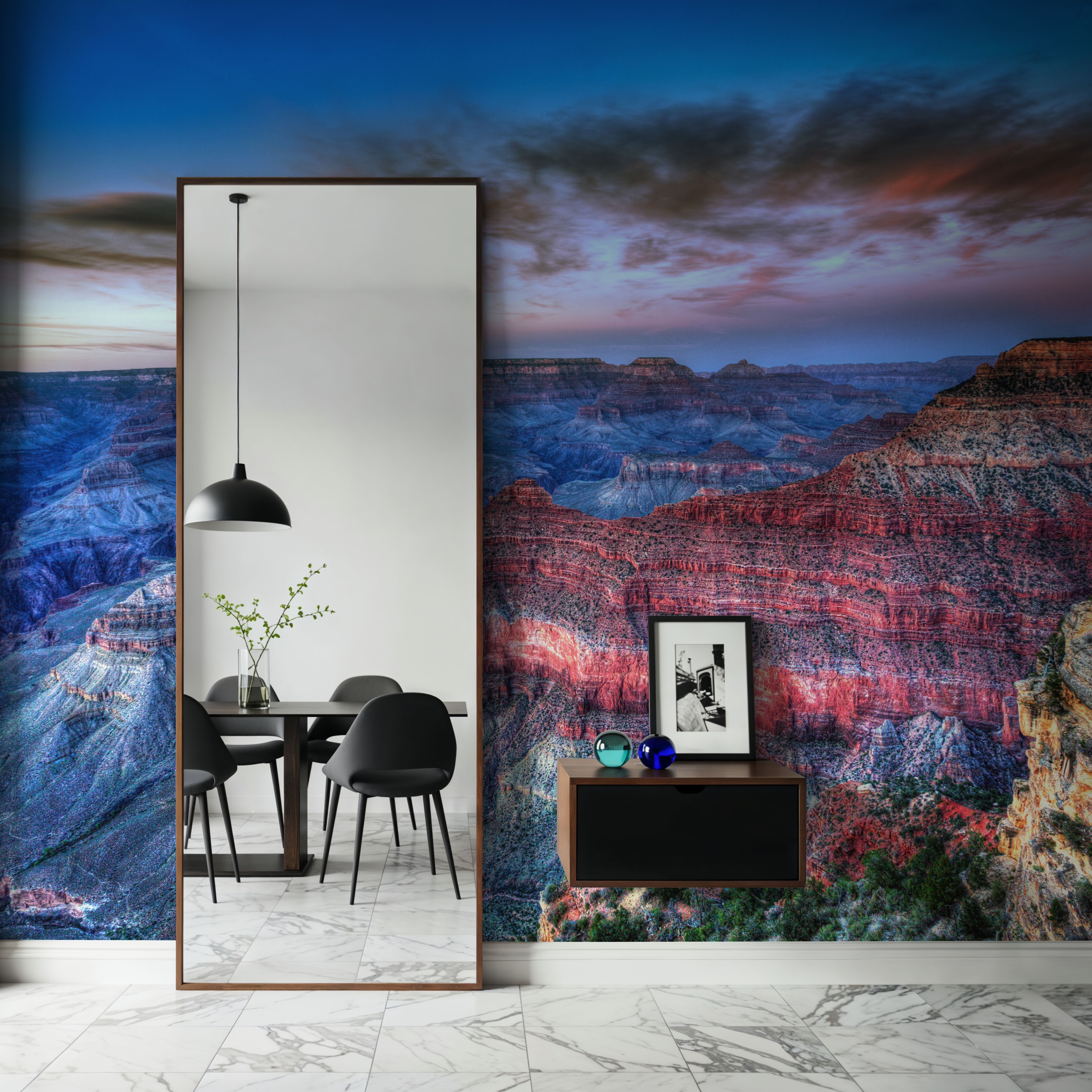 Wall Mural - Grand Canyon Sunset - Horizon Landscapes mural wallpaper - Red - Bedroom - Wallism US - Premium, Textured or Peel & Stick
