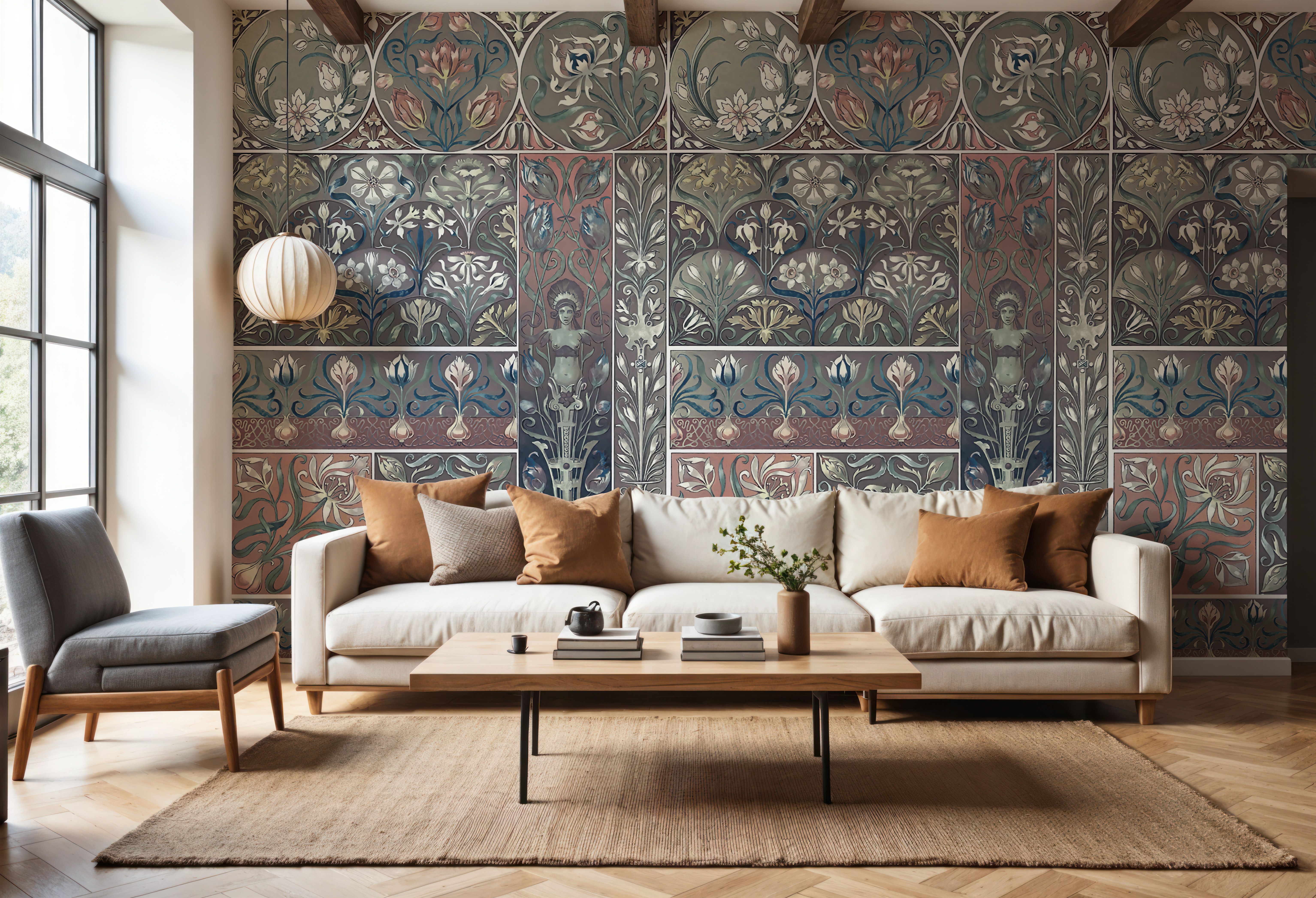 Art Deco Floral Wall