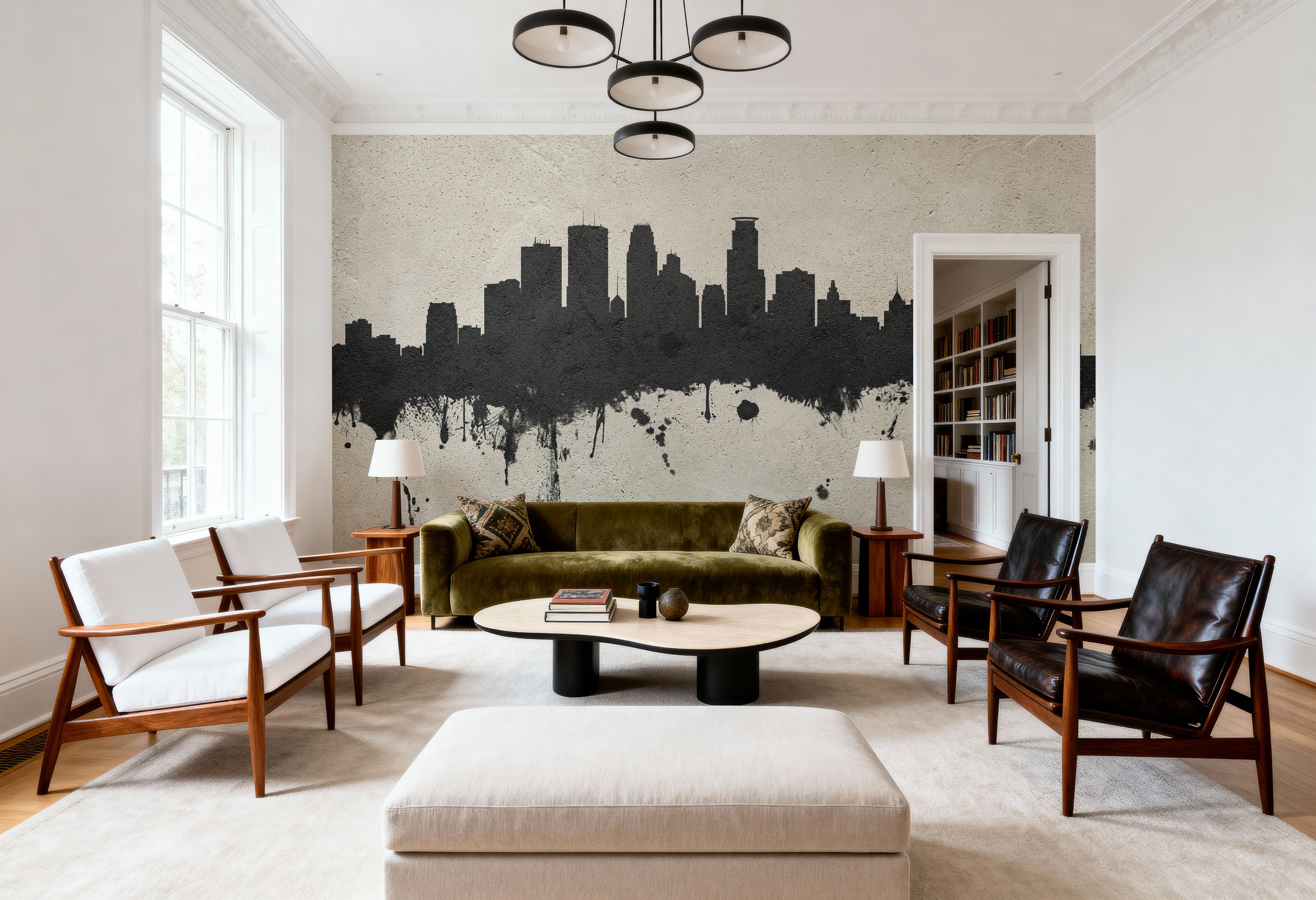 Minneapolis Minnesota Skyline Concrete, Papel pintado