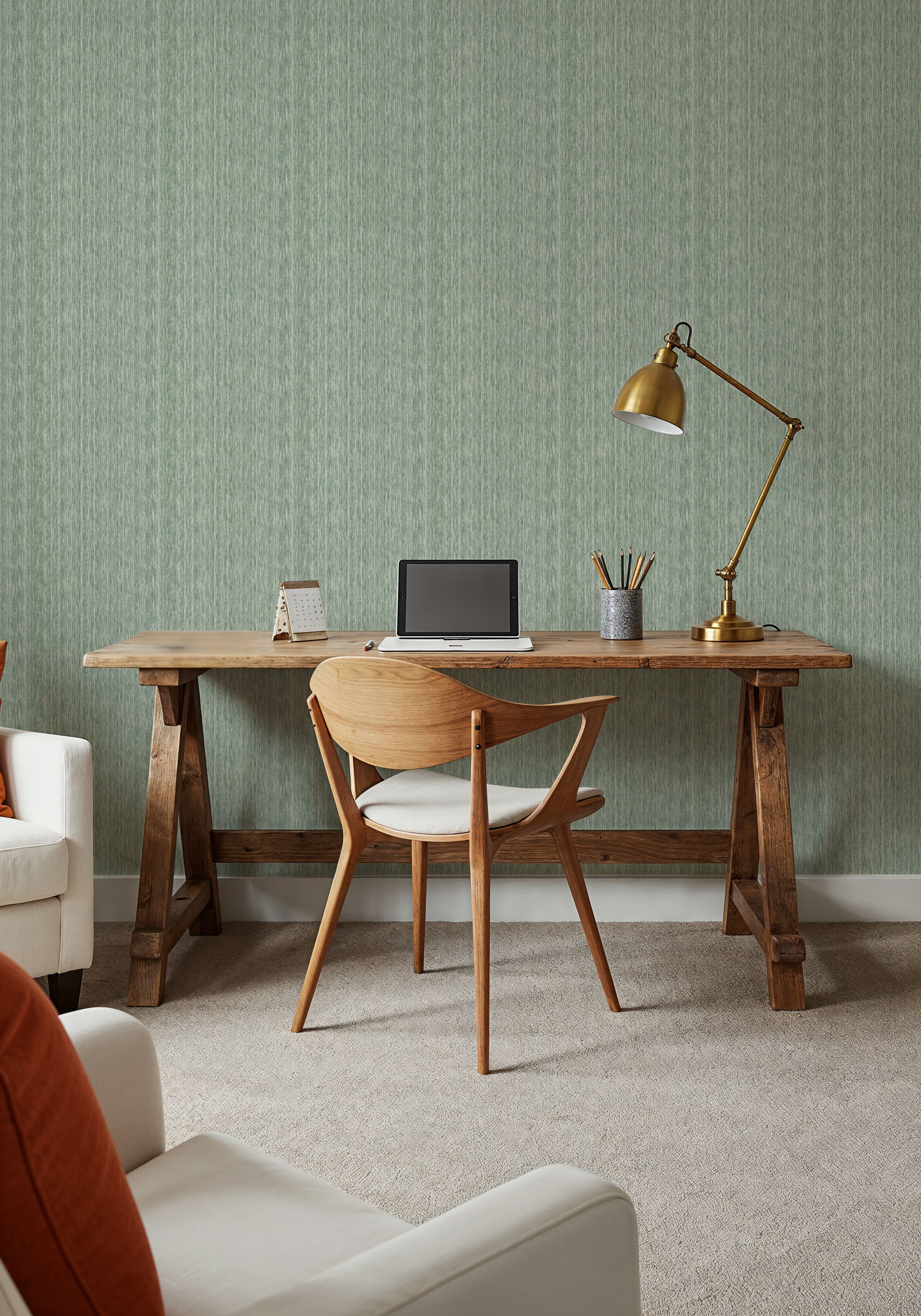 Faux Cloth Texture, Ocean Green
