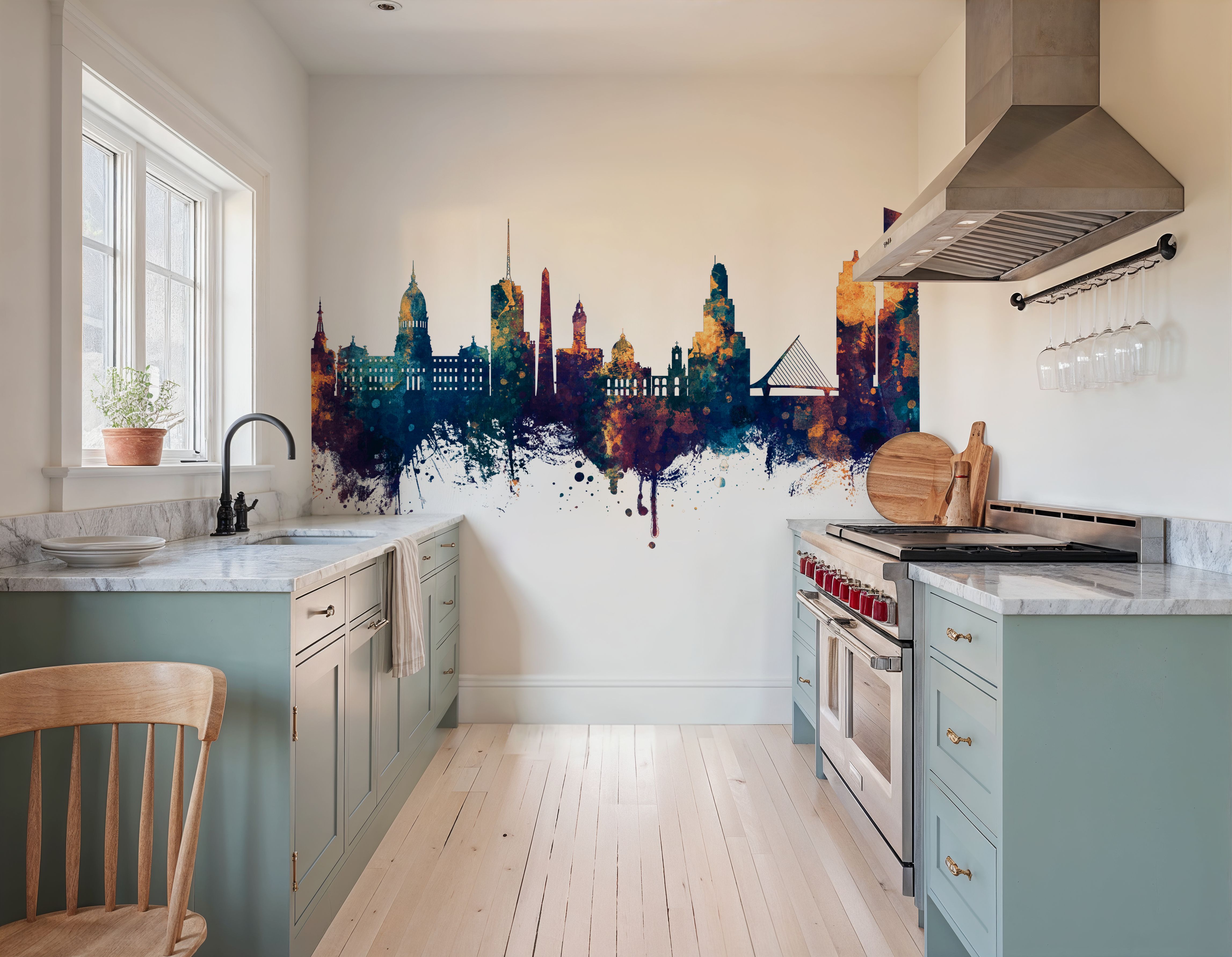 Buenos Aires Argentina Skyline Blue & Bronze