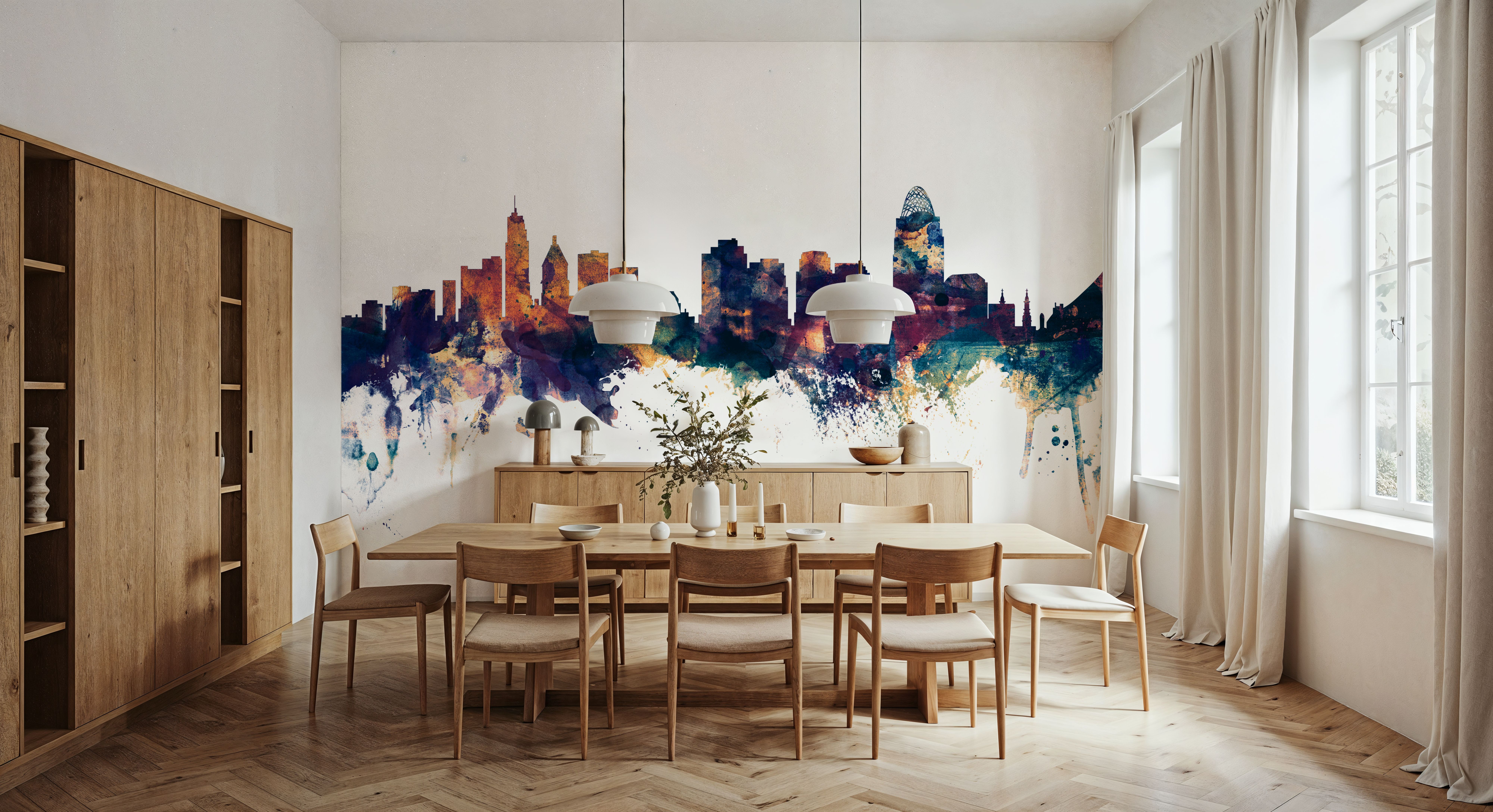 Cincinnati Ohio Skyline Blue & Bronze