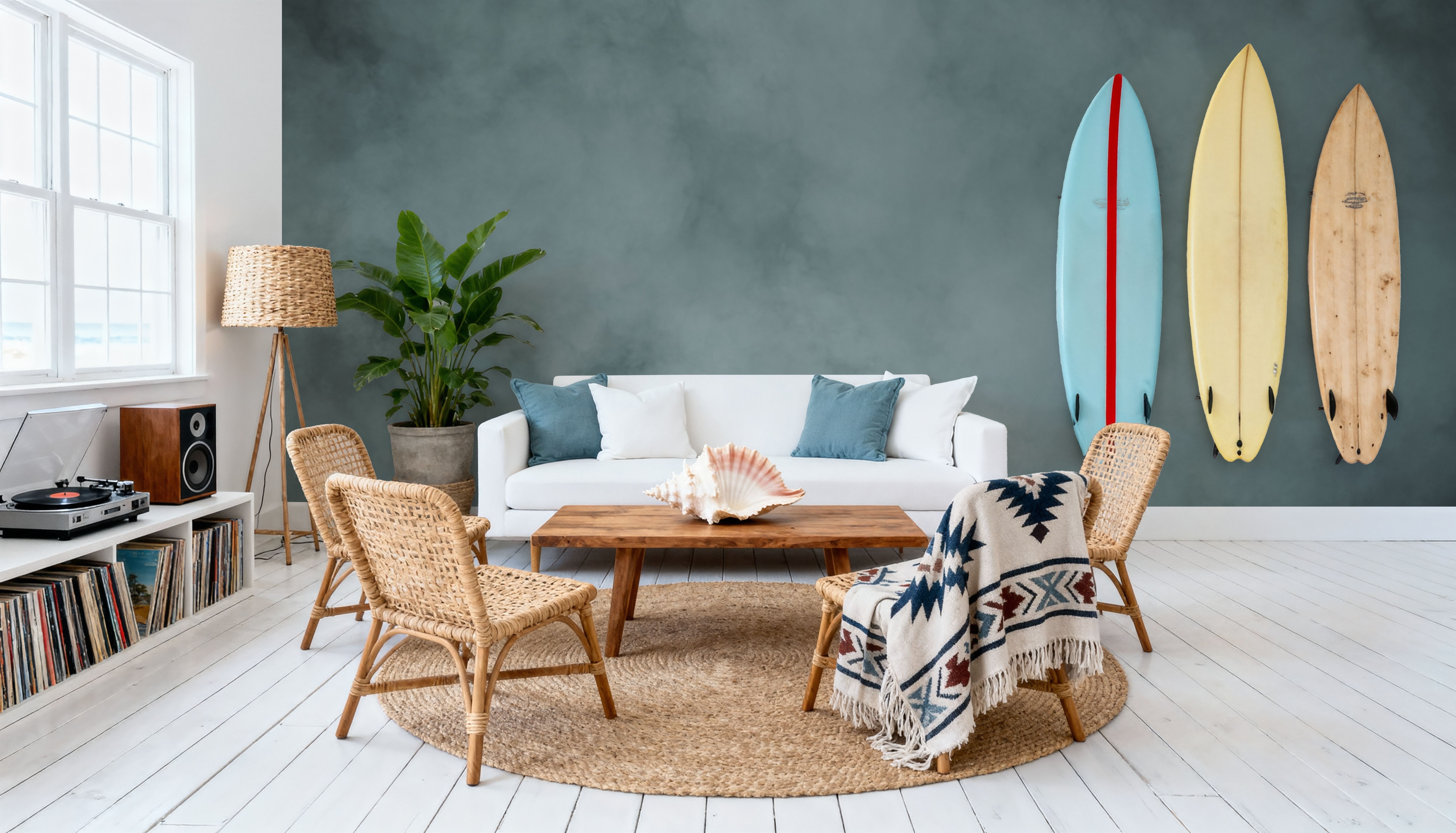 Soft Fog, Seafoam, Behang