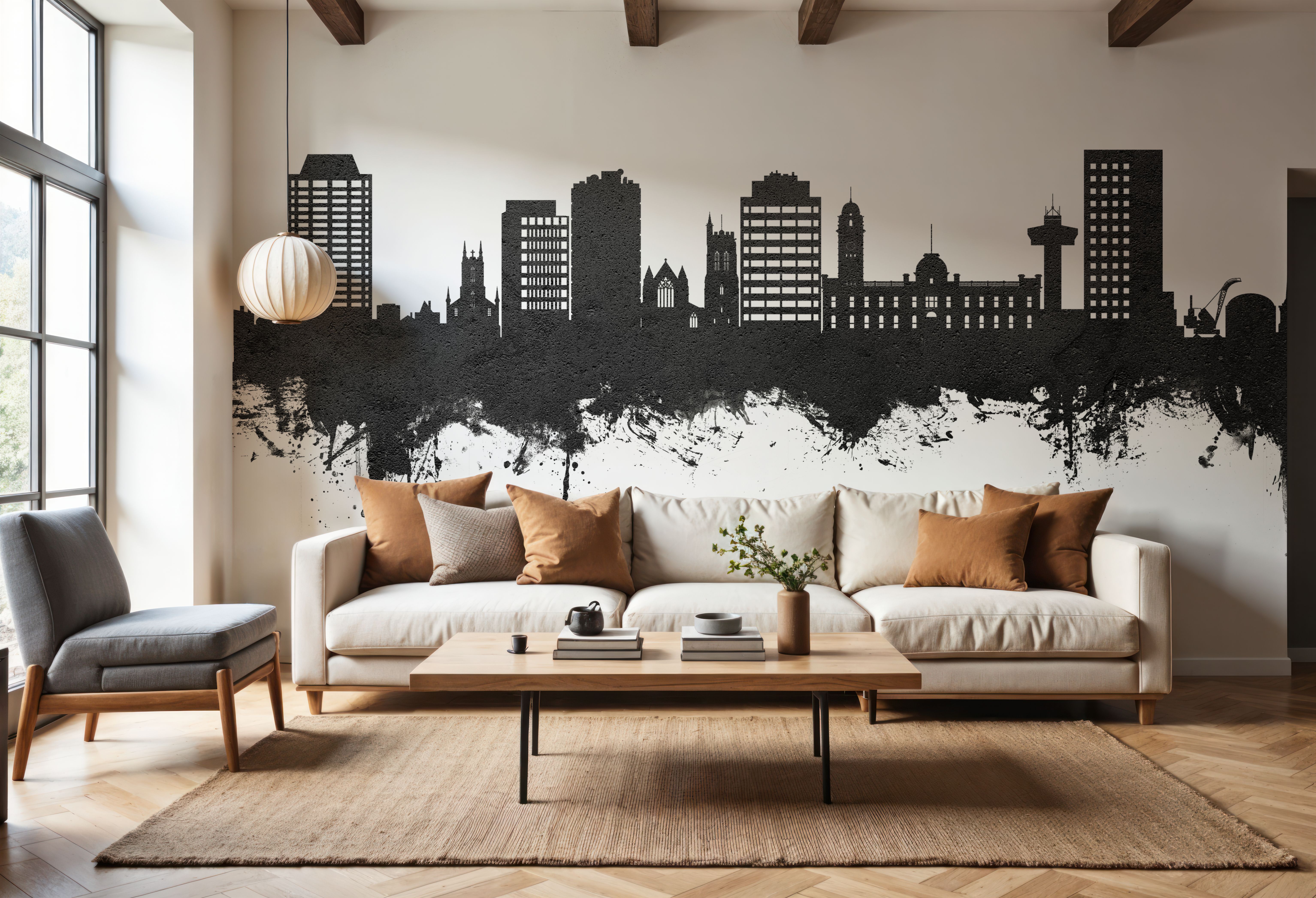 Hobart Australia Skyline Black & White