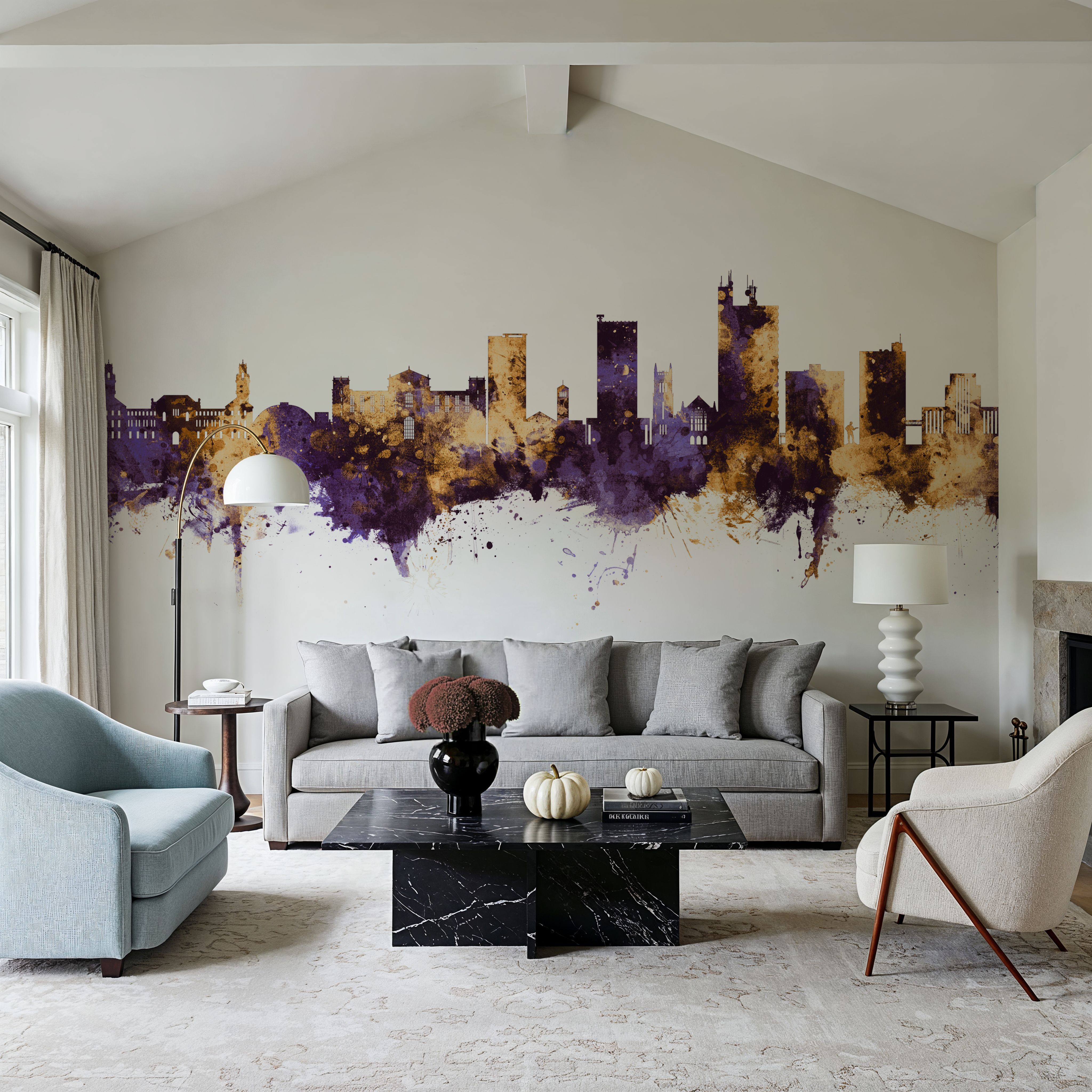 Lubbock Texas Skyline Purple & Gold