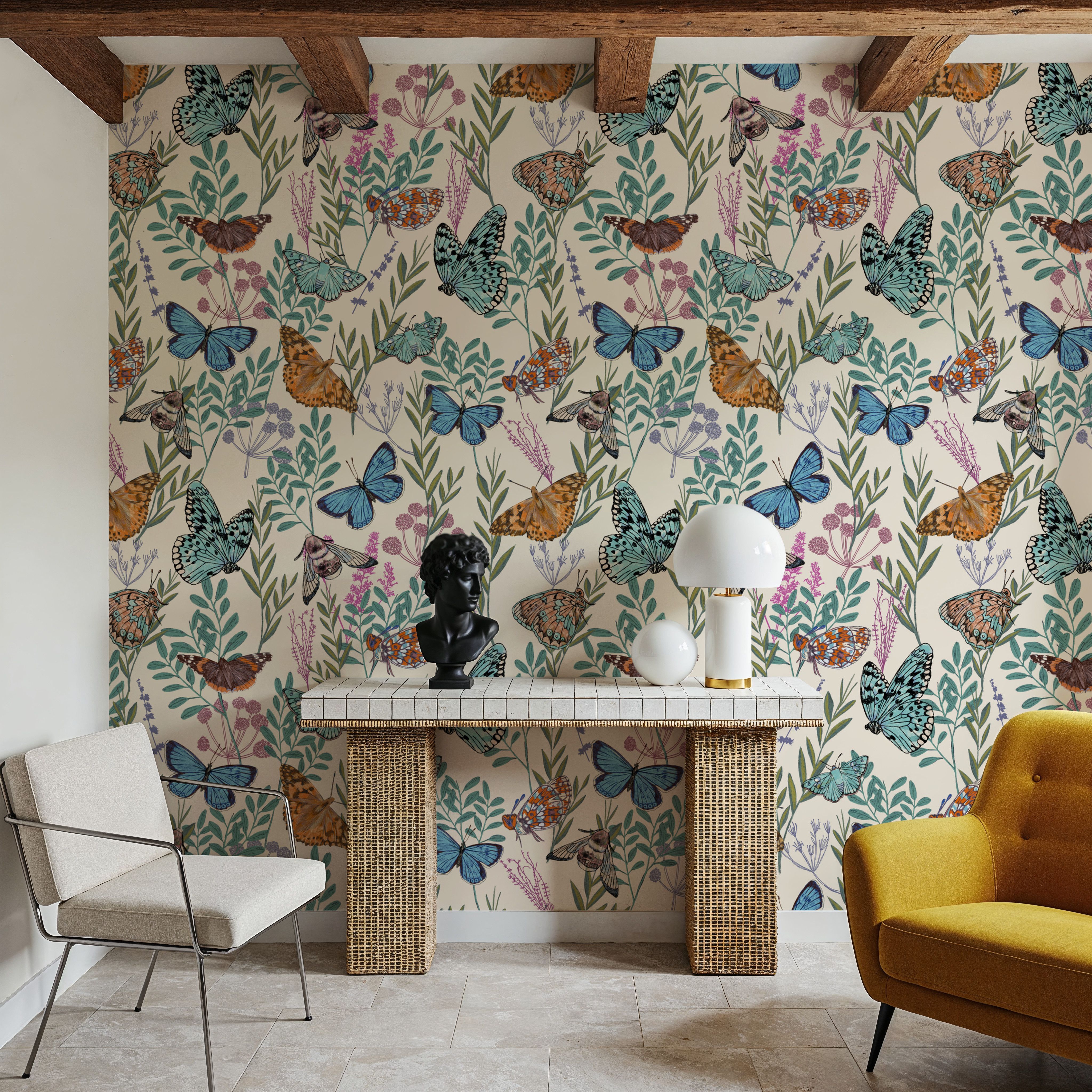 Garden Joy, Cream, Wallpaper
