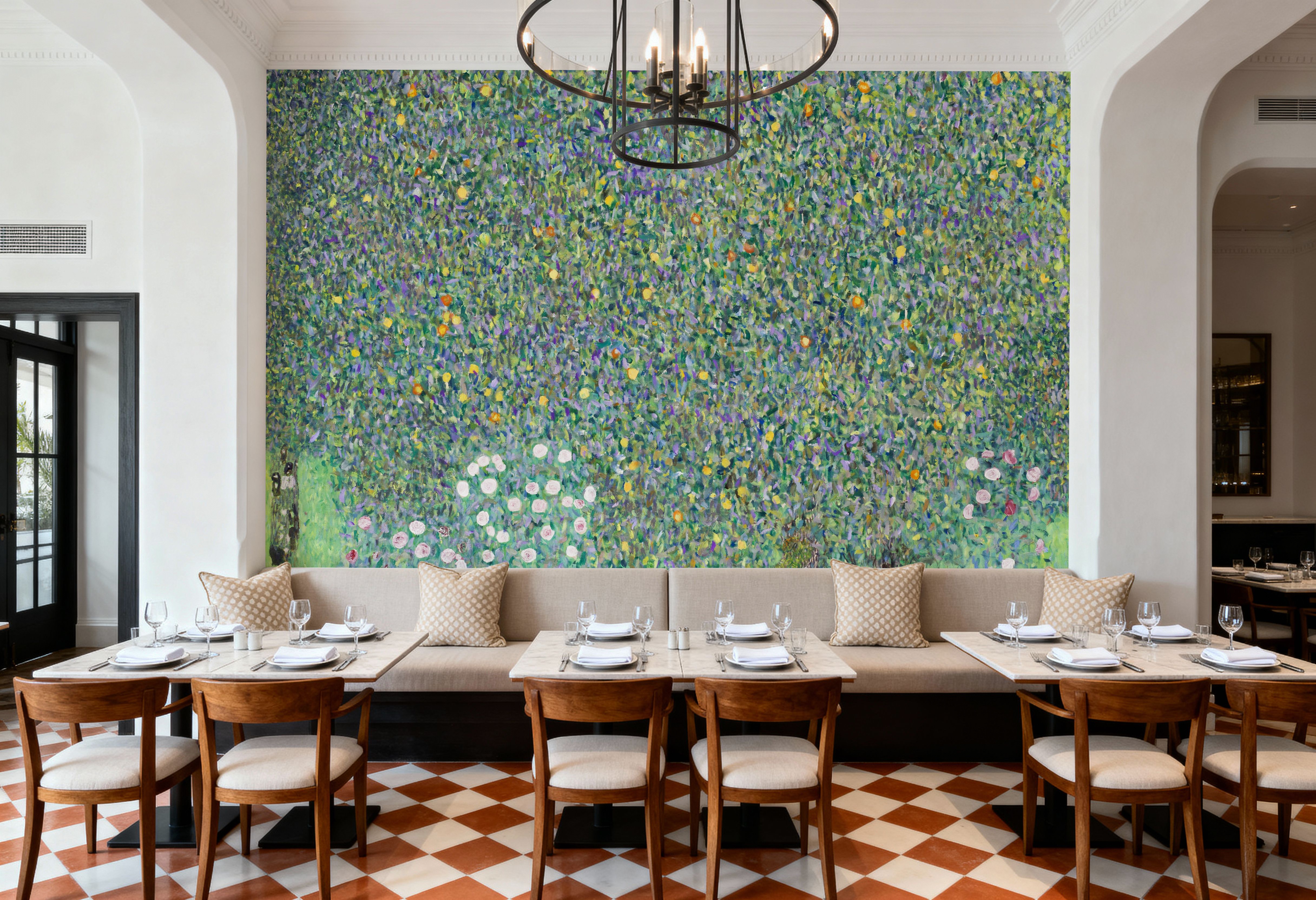 Rosebushes under the Trees